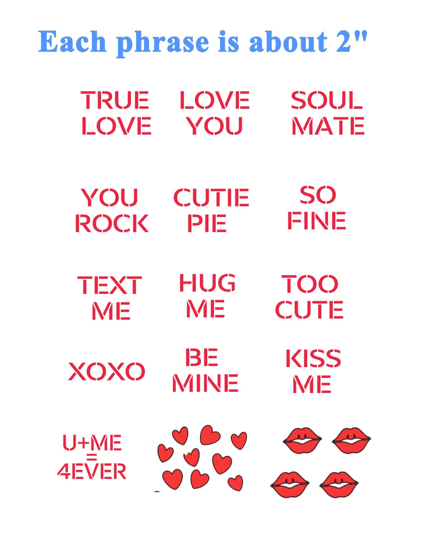 Conversation Hearts Cookie Stencil Or Number Cookies Stencils With Letter, Cookie Decor With Love Phrase Sign And Other Pattern