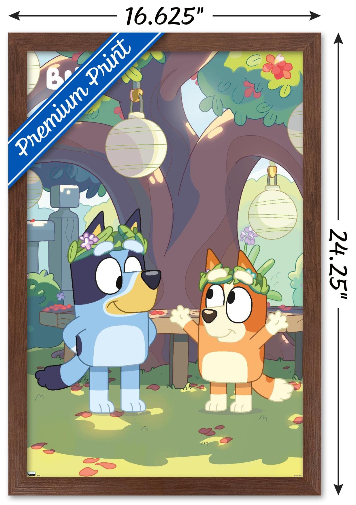 Trends International Bluey - Duo Wall Poster, 14.72'' X 22.37'', Mahogany Framed Version