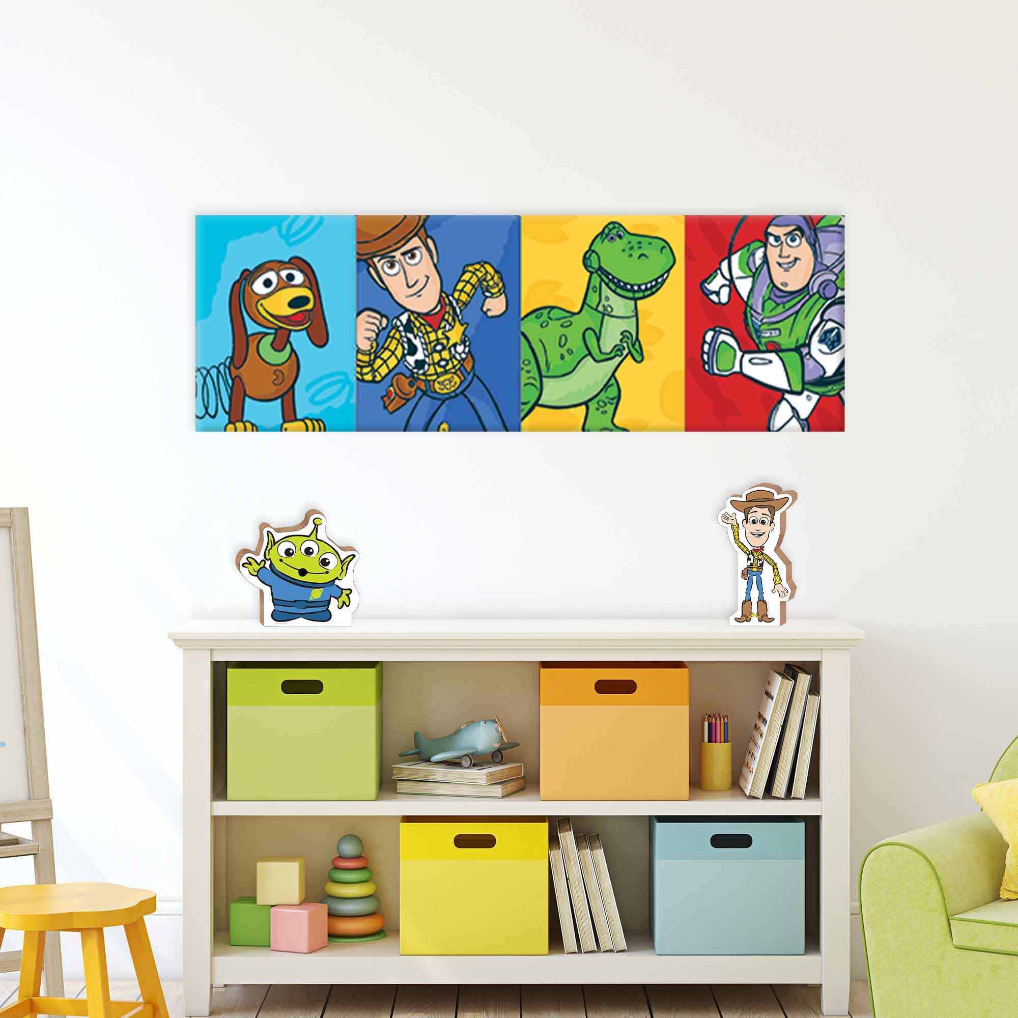 Open Road Brands Disney Pixar Toy Story Line Up Gallery Wrapped Canvas Wall Decor - Large Toy Story Painting Featuring Slinky, W