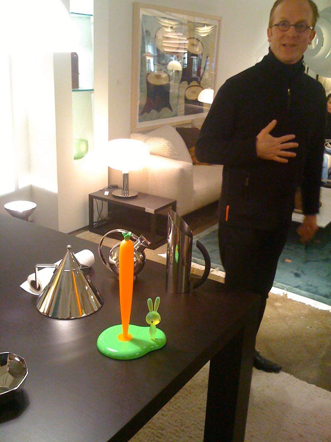 Alessi | Bunny & Carrot Asg42/H R - Design Kitchen Roll Holder, Thermoplastic Resin, White