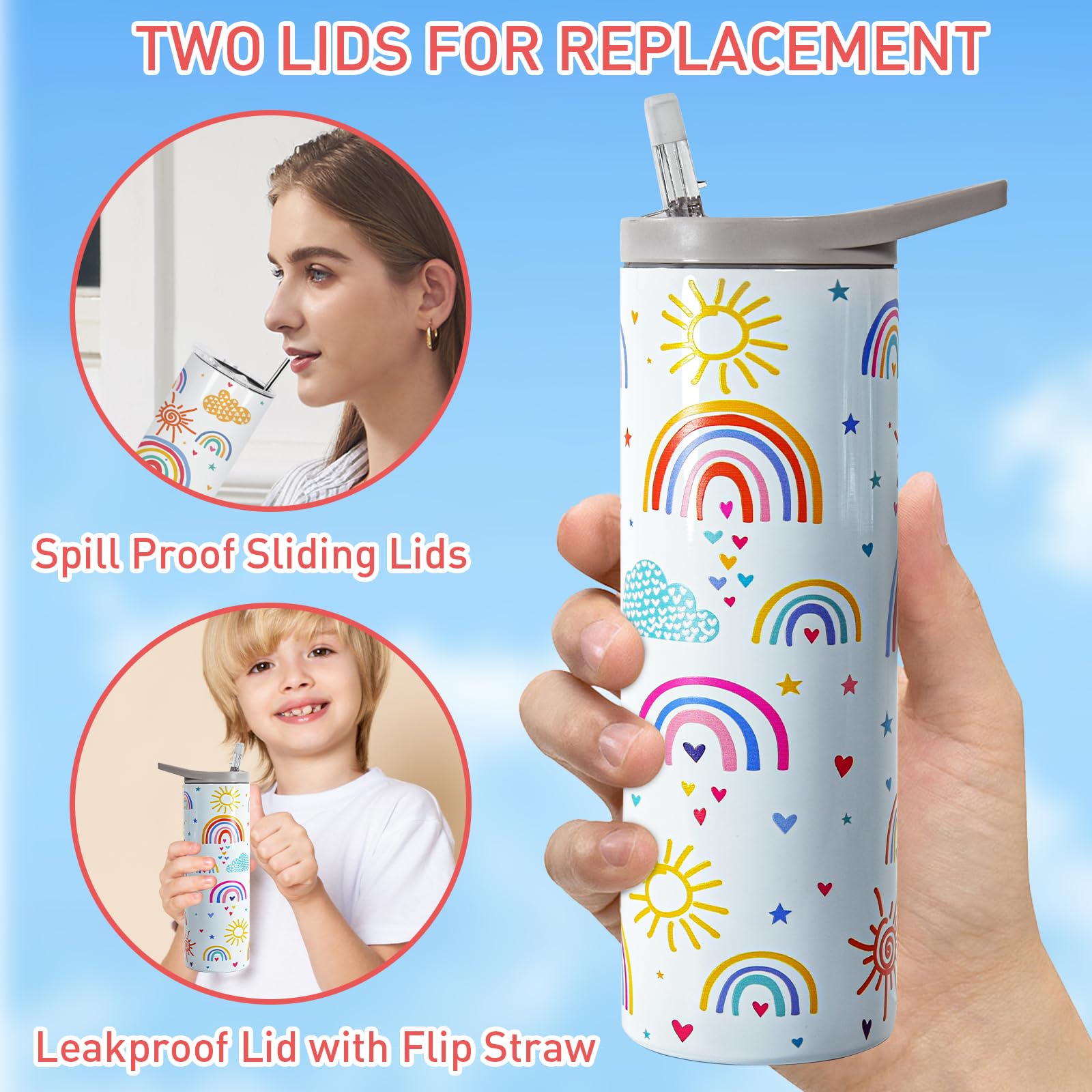 Back To School Gift Tumbler, Kids Tumbler Welcome Back To School Gifts For Students, Leakproof Insulated Stainless Steel Water B