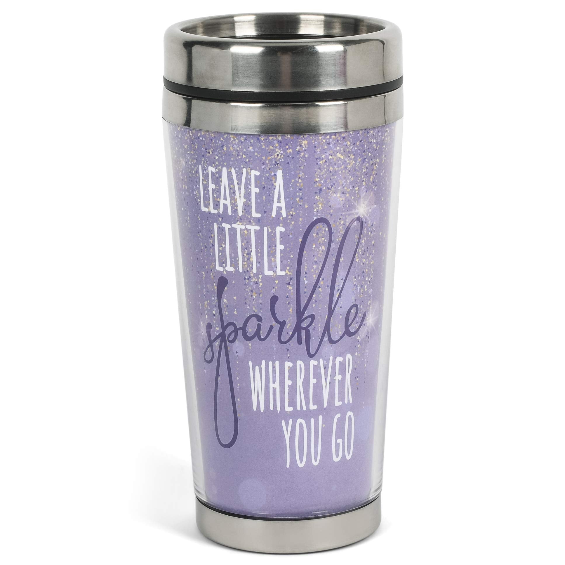 Leave A Little Sparkle Purple 16 Ounces Stainless Steel Travel Mug Tumbler
