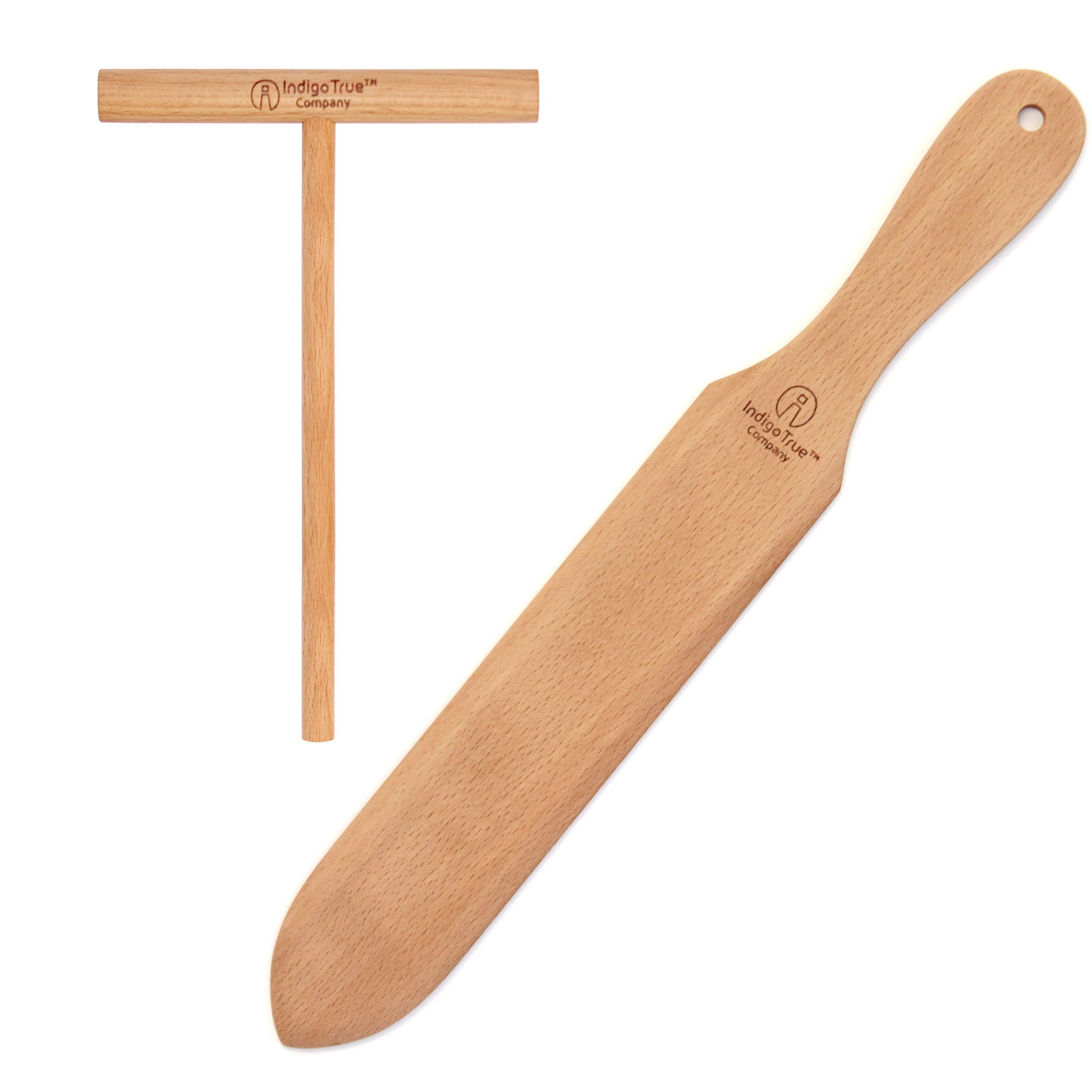 The Original Crepe Spreader And Spatula Kit - 2 Piece Set (5    Spreader And 14    Spatula) Convenient Size To Fit Medium Crepe