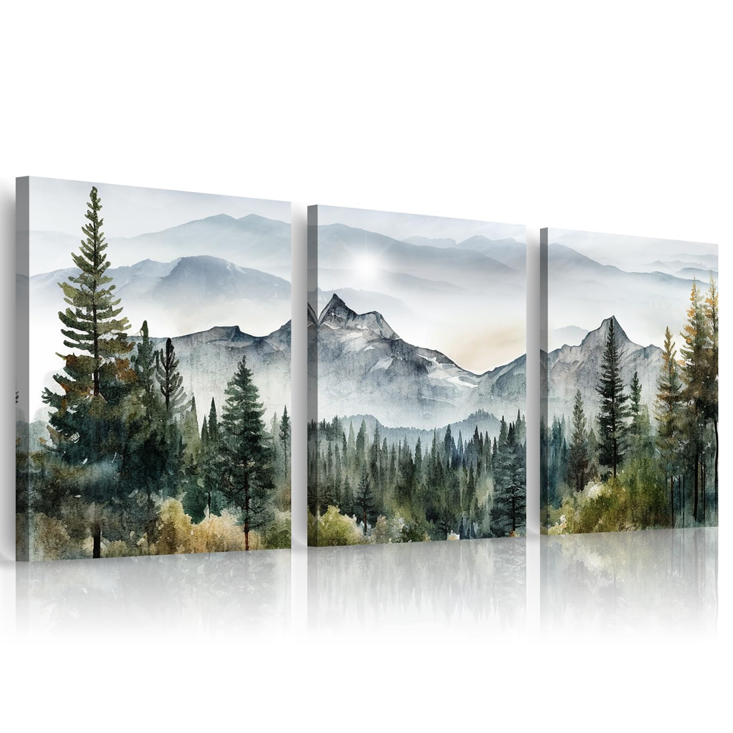 Mhartk66 Large Size Wall Art For Living Room Modern Wall Decor For Bedroom Office Decor Abstract Mountain Forest Landscapes Ink