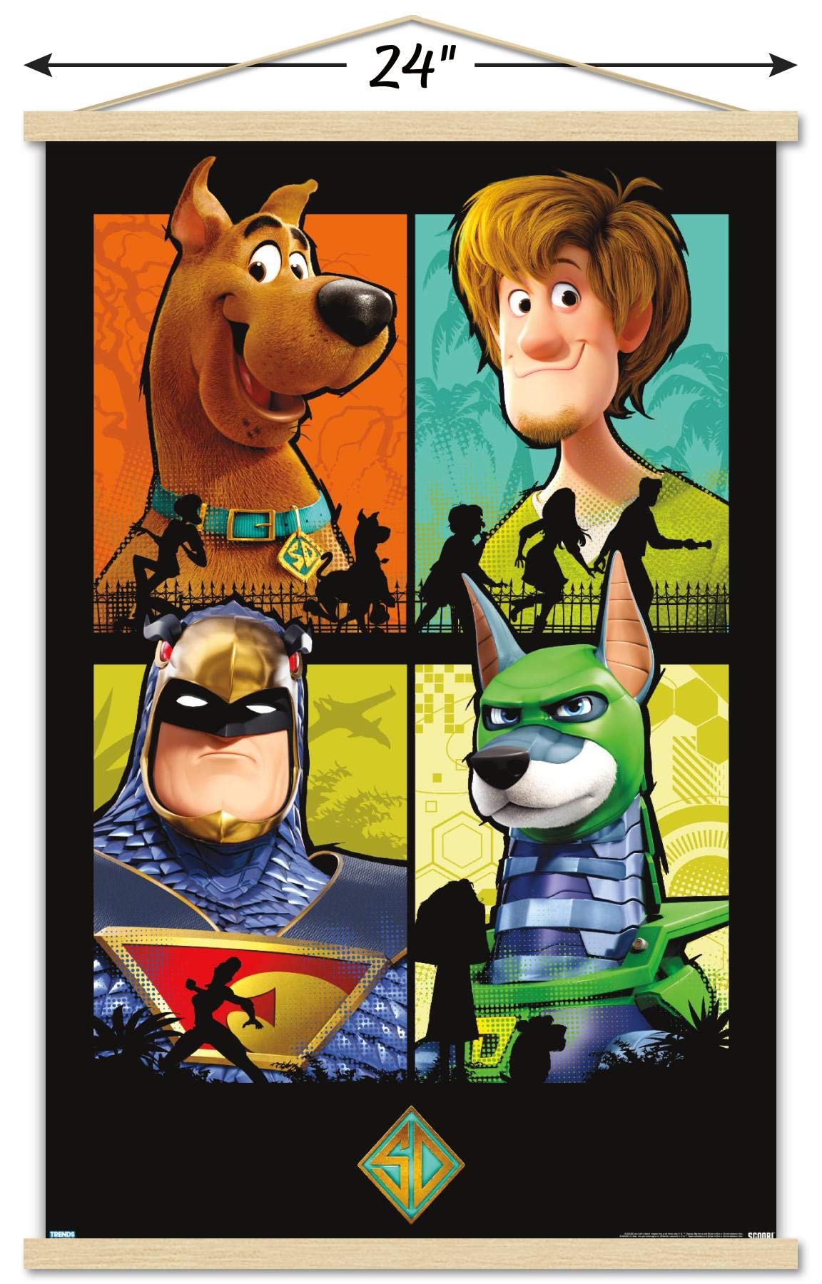 Trends International Scooby- Doo: Scoob! - Grid Wall Poster, 22.375'' X 34'', Print And Beechwood Hanger Bundle