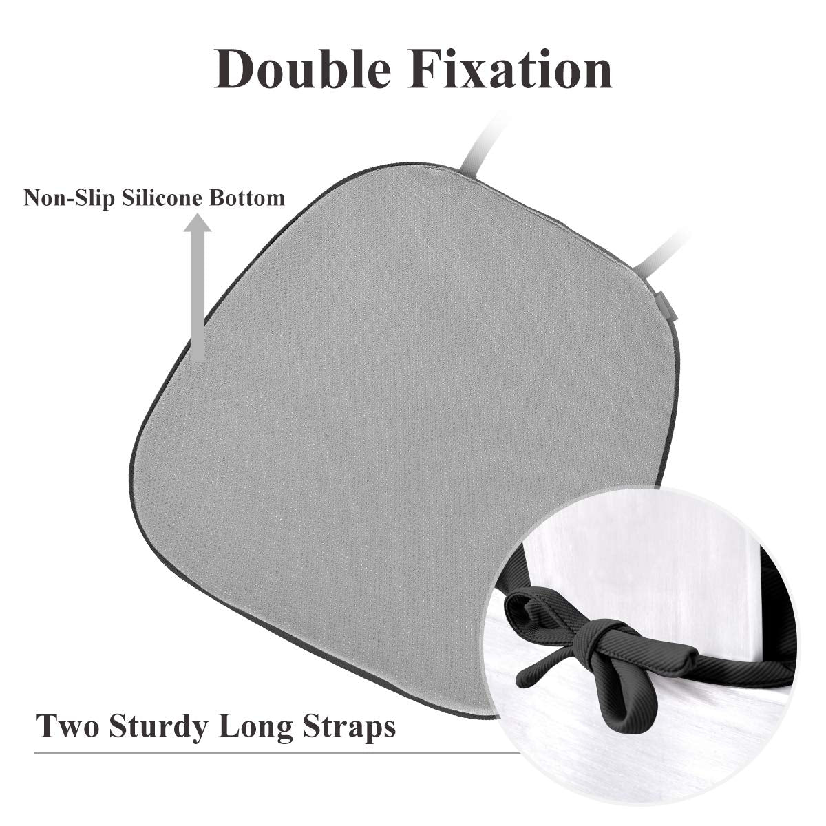 Baibu 14In Metal Chair Cushion With Ties, Set Of 4 Non-Slip Metal Dining Chair Pads Kitchen Seat Cushions With Machine Washable