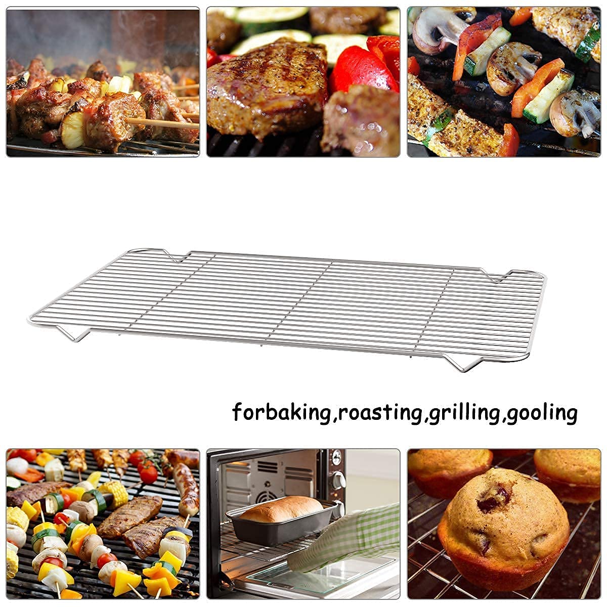 Zacfton Cooling Rack Set Of 3, Baking Rack Stainless Steel Wire Rack For Baking Cooking Roasting Grilling Cooling, 15    X 11