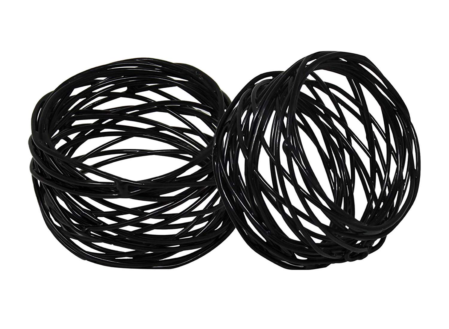 Kaizen Casa Handmade Decorations Black Napkin Rings Set Of 12 Metal Mesh For Weddings Dinner Parties Or Every Day Use (Black, 12