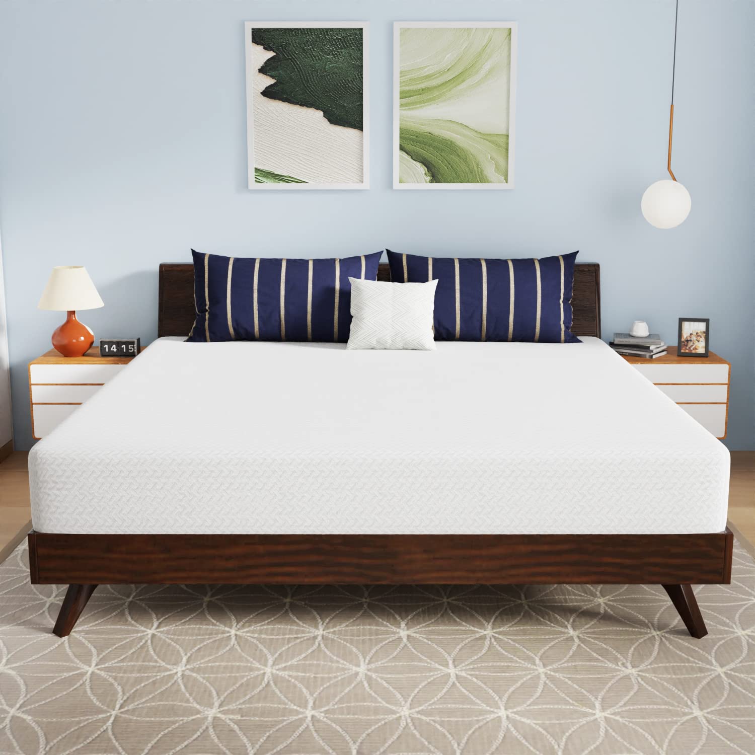 Paylesshere 10 Inch Bamboo Charcoal Gel Memory Foam Mattress Certipur-Us Certified Removable Soft Cover King Mattresses For Bed