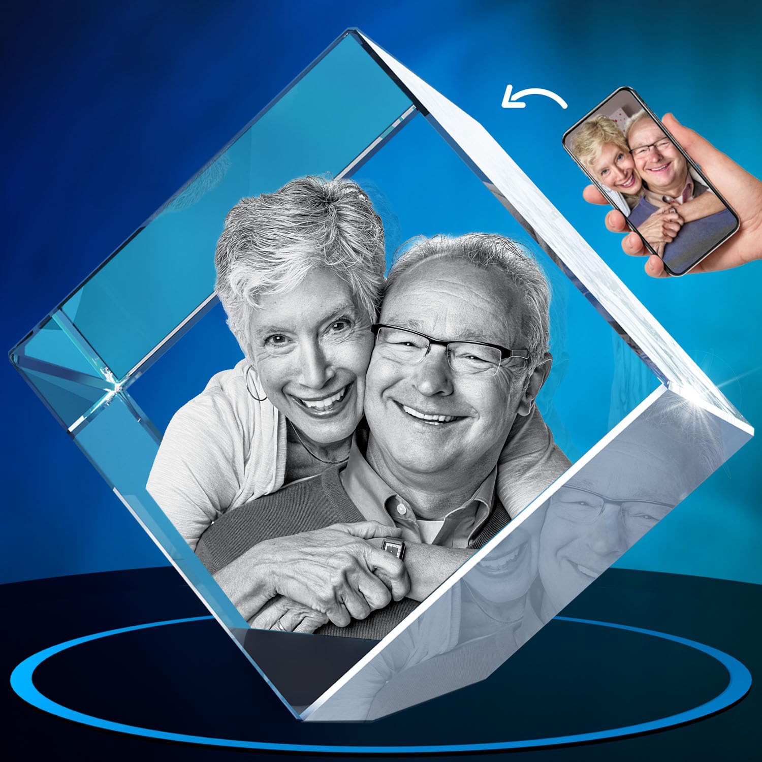 ArtPix 3D Crystal Photo, Customized Gifts for Women, Men, Wife, Husband, Mom, Great Personalized Gifts With Your Own Photo, 3D P