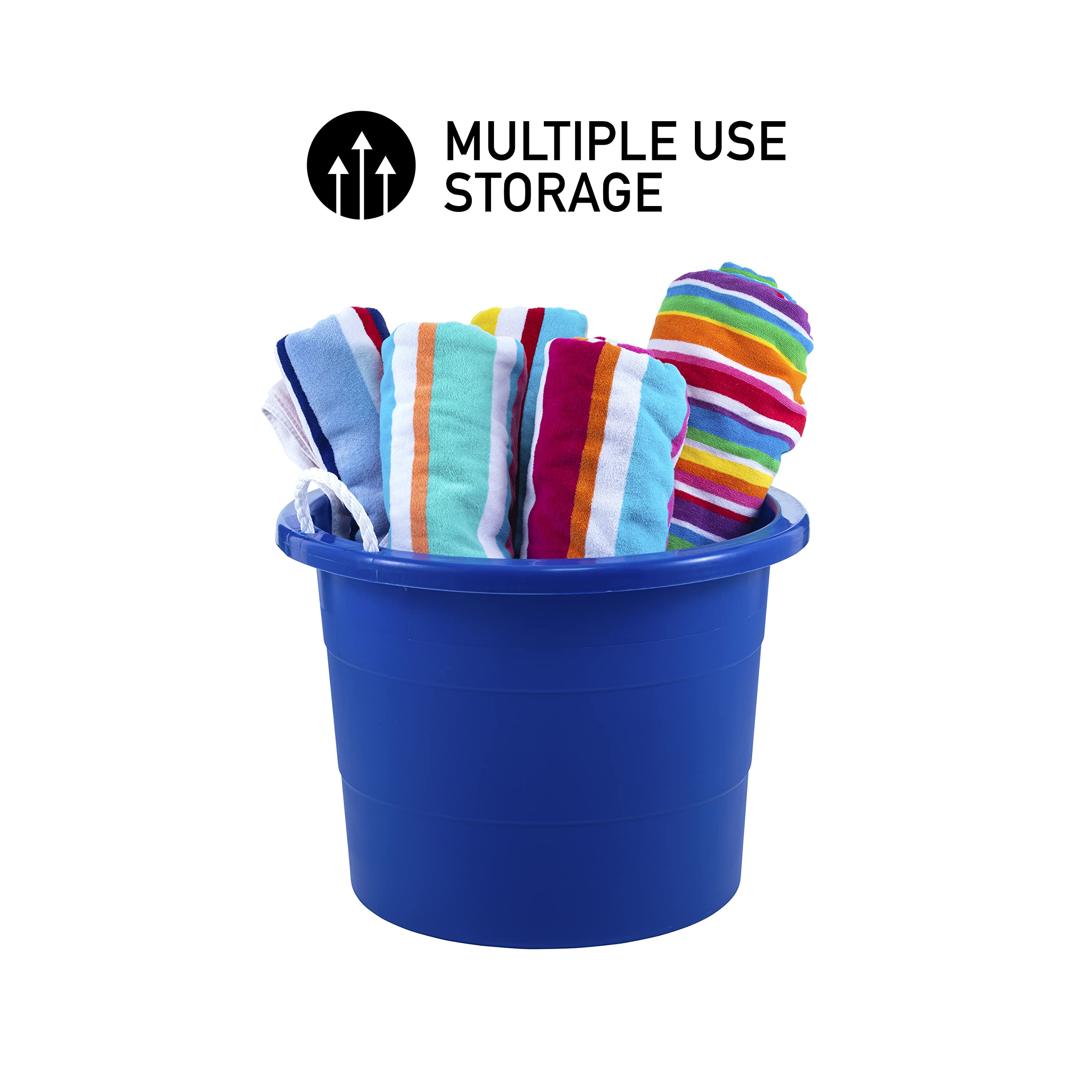 United Solutions 19 Gallon Rope Handle Tub, 2-Pack, Heavy-Duty Organization And Easy-Access Storage Tub, Multi-Purpose, Made Wit