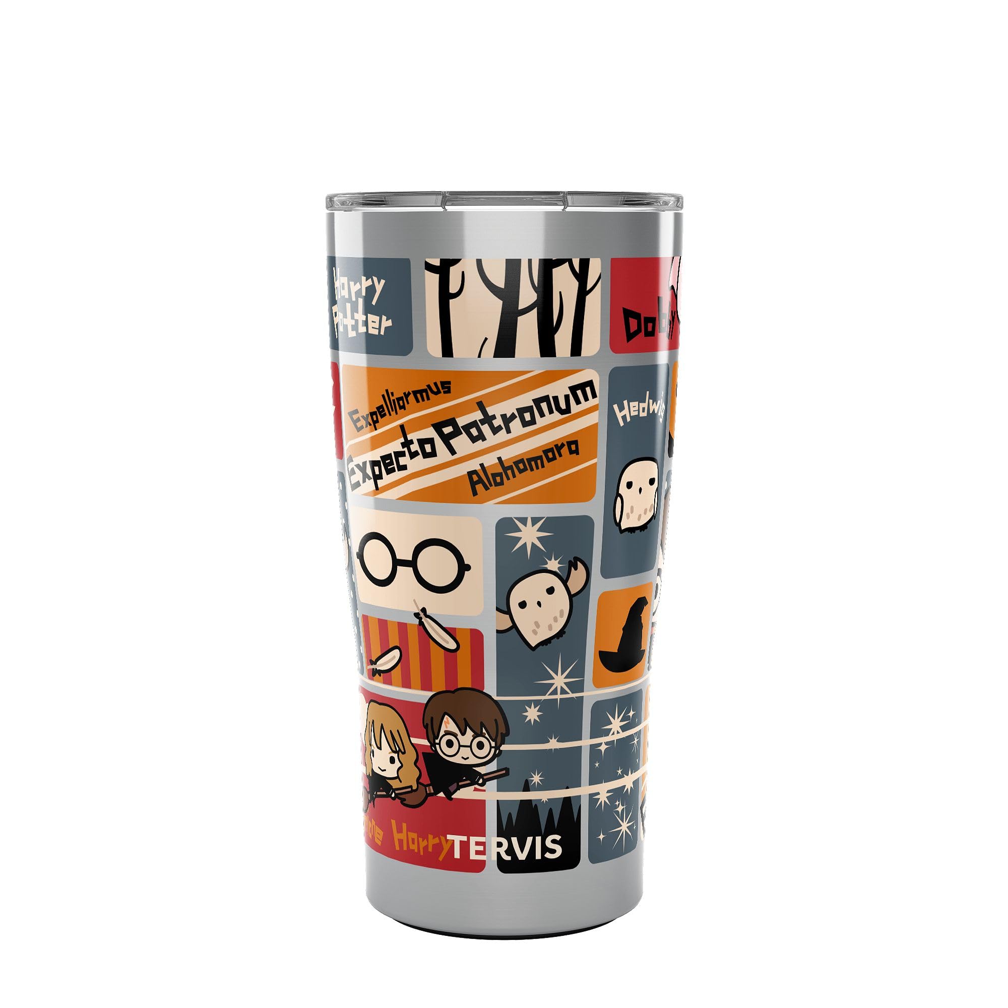 Tervis Traveler Harry Potter Charms Tiles Triple Walled Insulated Tumbler Travel Cup Keeps Drinks Cold & Hot, 20oz, Stainless St