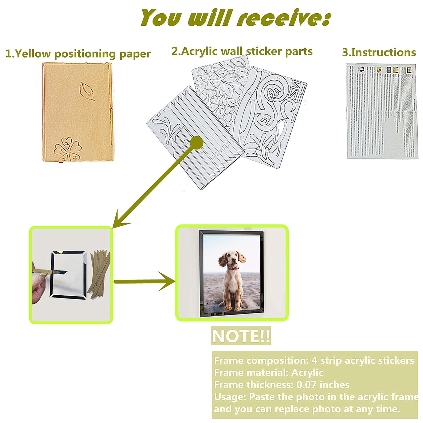 Family Tree Wall Decor For Living Room - Picture Frames Collage Wall Decor 4X6 5X7 8X10 11X14 3D Diy-Acrylic Family Wall Decor P