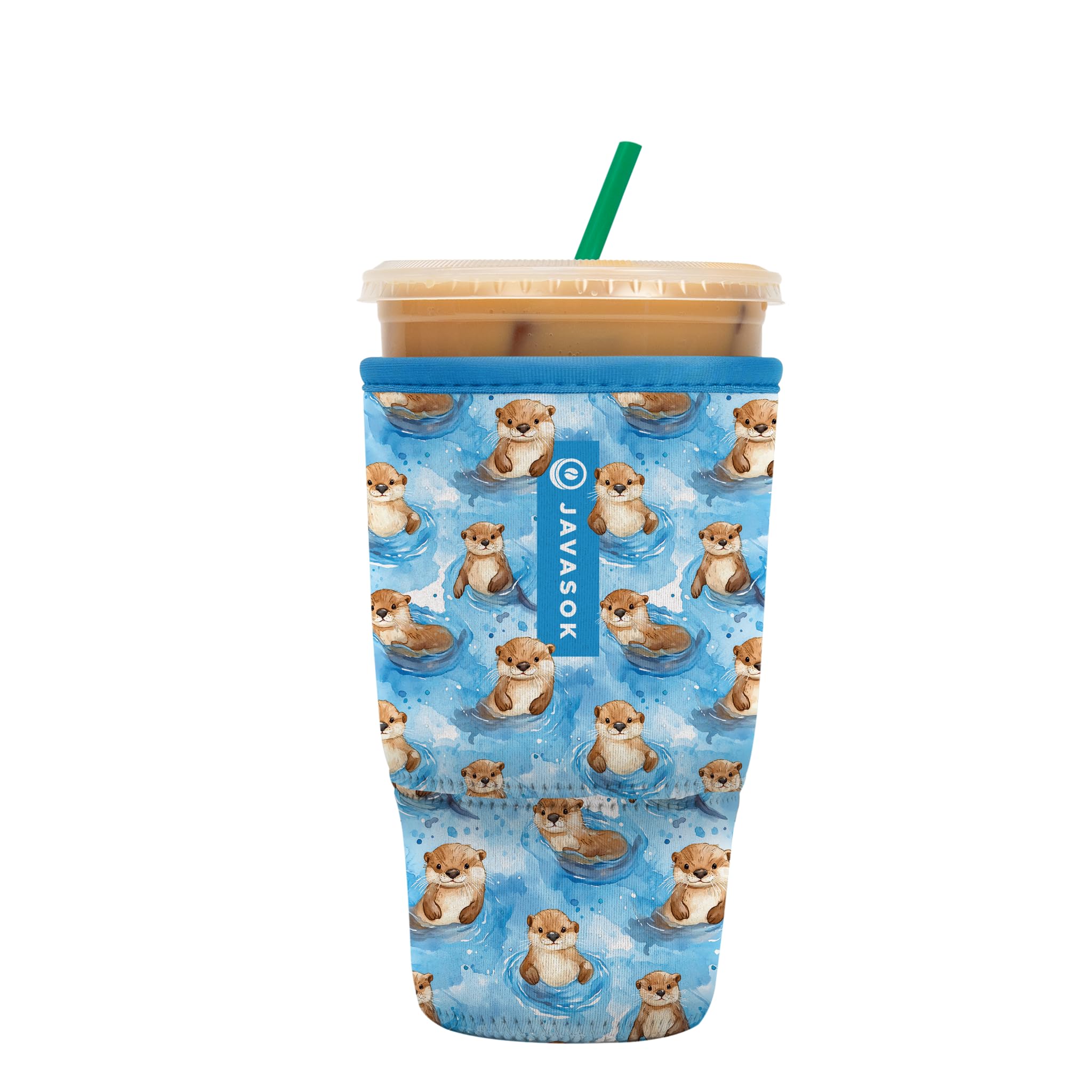 Sok It JavaSok Iced Coffee & Cold Soda Insulated Neoprene Cup Sleeve (Otterly Adorable, Large: 30-32oz)