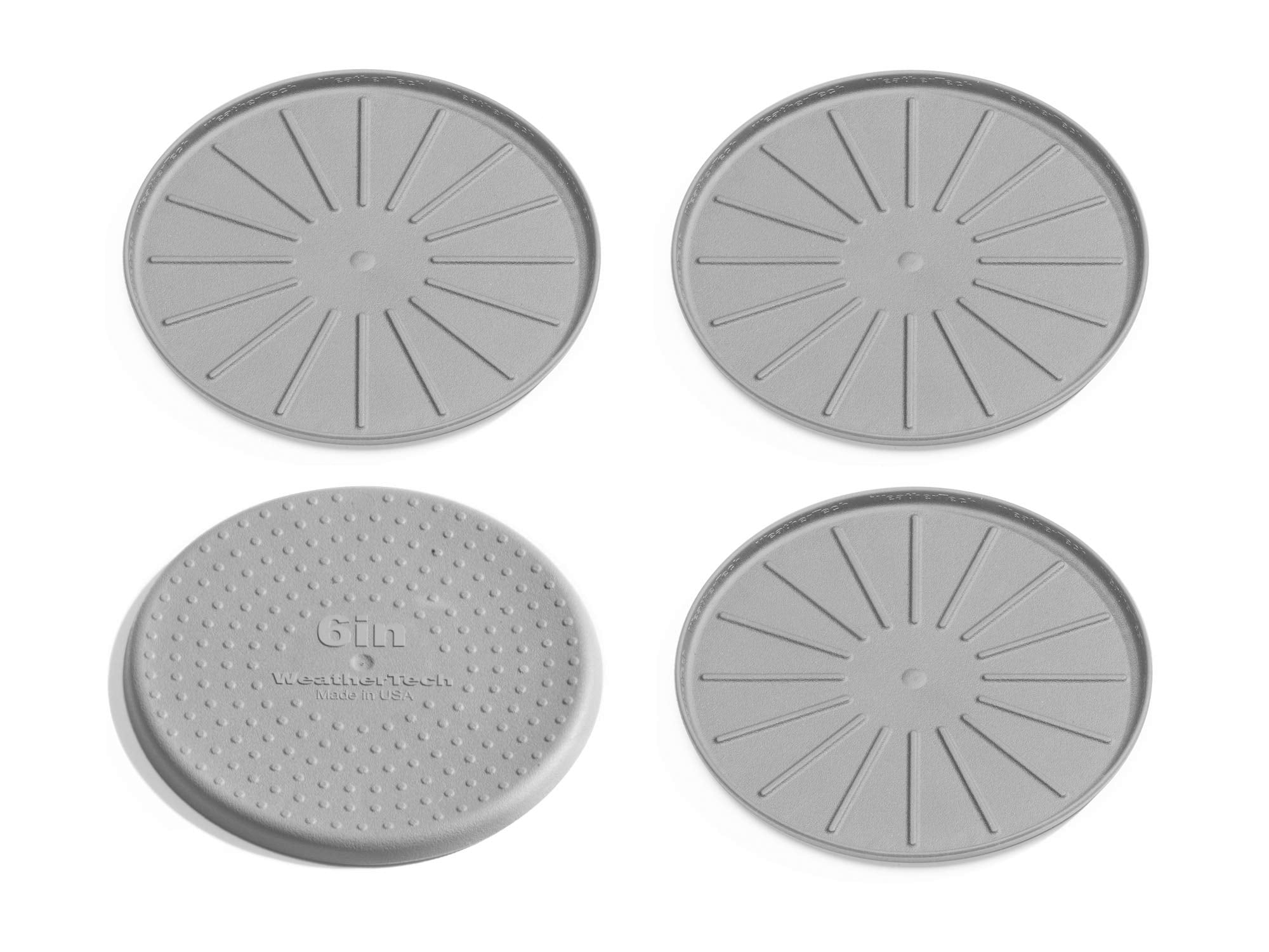 Weathertech 6'' Drink Coasters For Home Surfaces, Anti-Skid, No-Slip Knibs - Set Of 4, Grey - (8A6Cstgr)