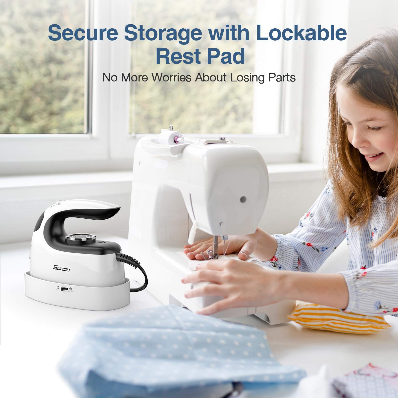 Sundu Mini Iron With Steam,Travel Iron Portable Non-Stick Soleplate Steam Samll Iron For Quilting & Sewing,300 Microsteam Holes,