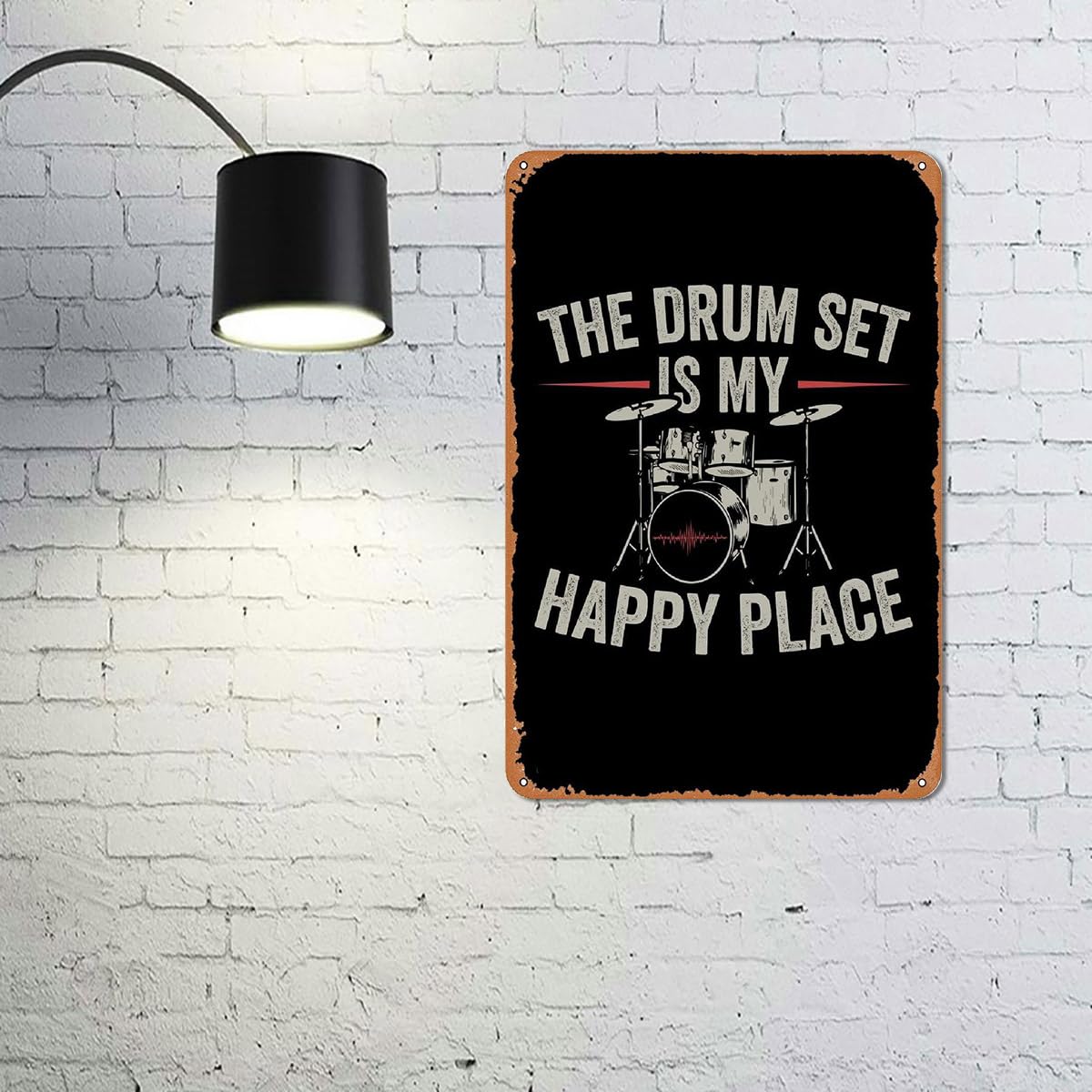 Drums Player Metal Sign Drum Set Is My Happy Place Signs - Vintage Dru ...