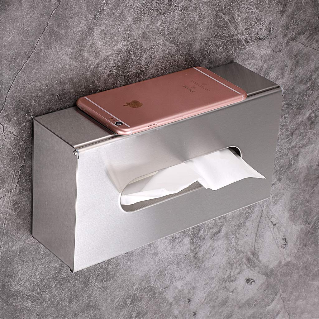 Sumnacon Rectangular Tissue Box Cover - Stylish Stainless Steel Paper Facial Cover, Modern Metal Tissue Box Holder For Bedroom/B