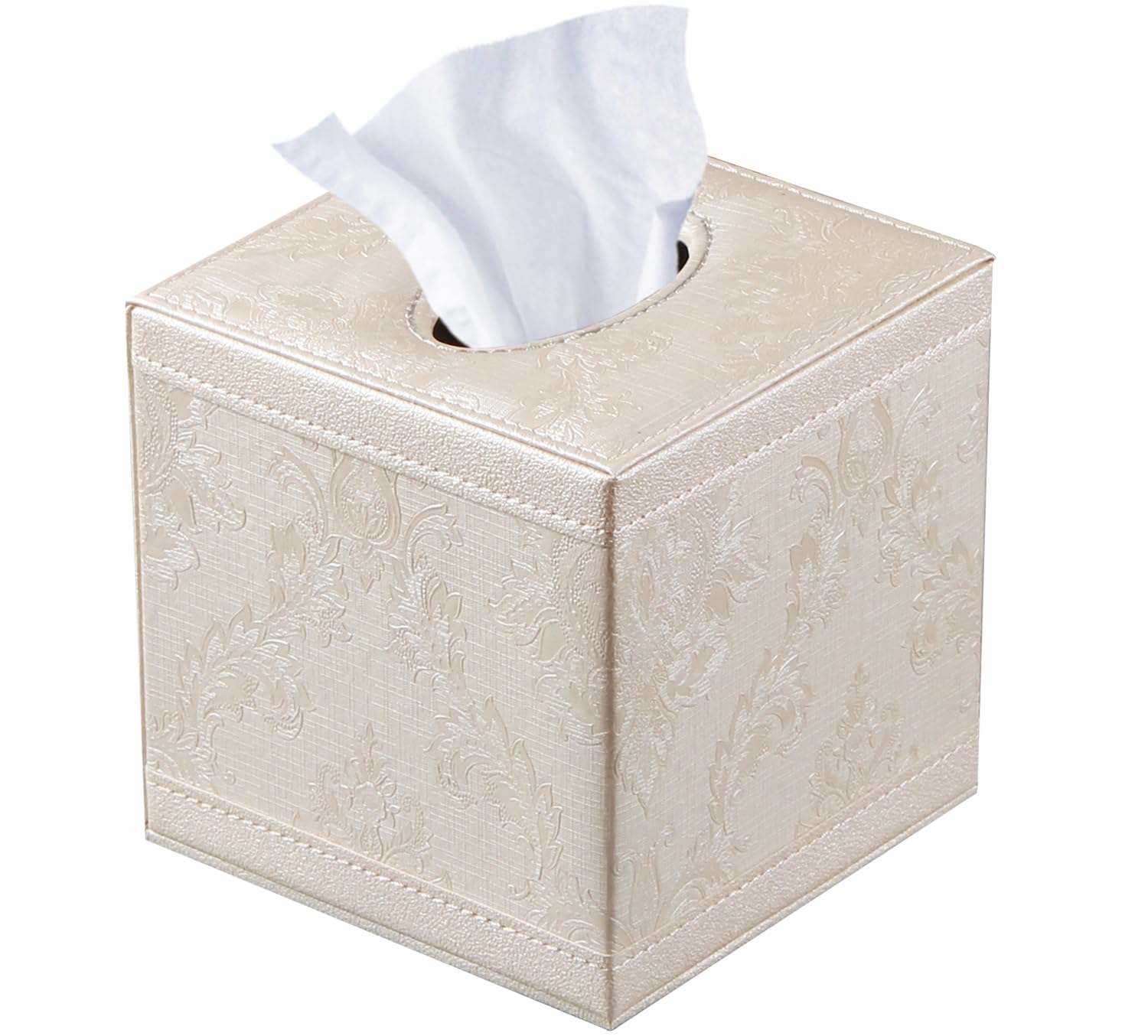 Tissue Box Cover Square  Upgrade 99% Compatible Large Size  Modern Tissue Box Holder for Napkin Facial Paper  Leather Dryer Sheet Dispenser Organizer for Bathroom Vanity Countertop  Night Stand