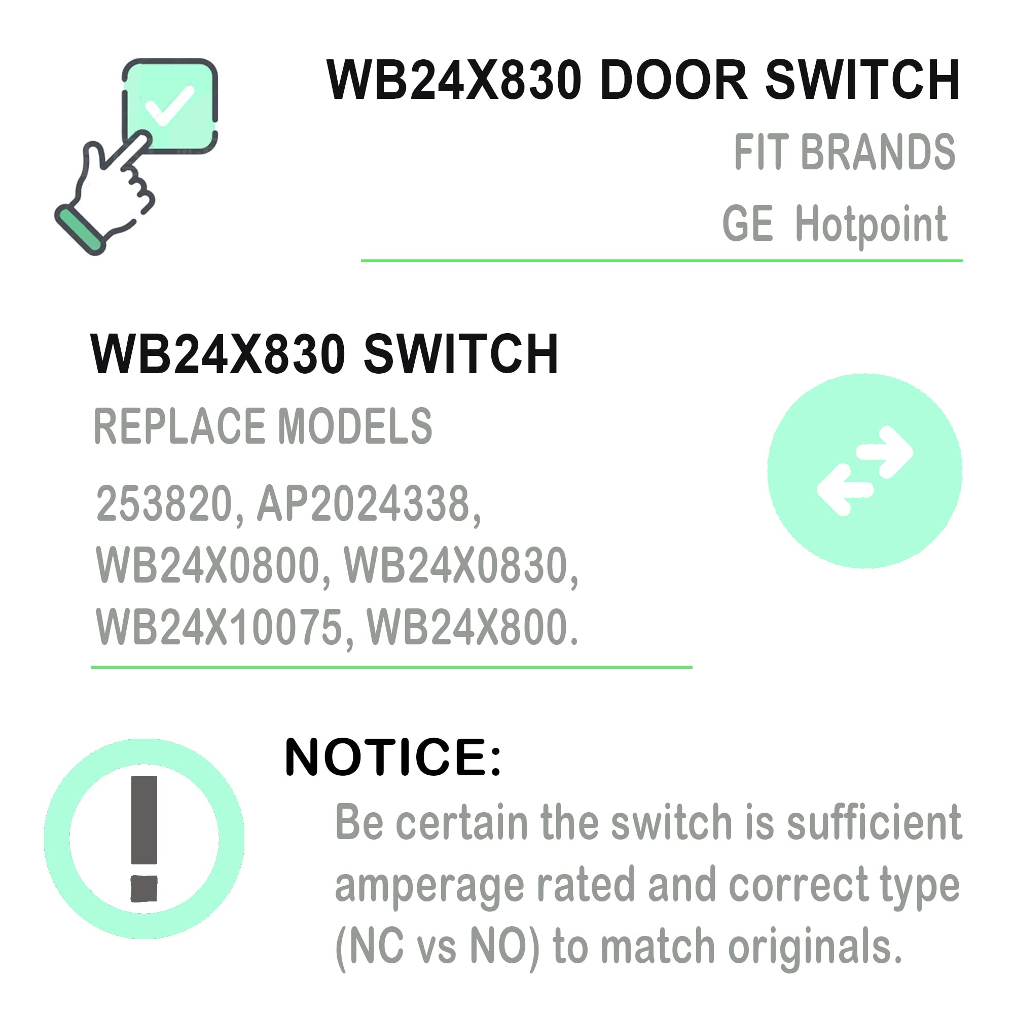 Lonye Szm-V16-Fd-62 Wb24X830 Monitor Switch Re2 Replacement For Ge Starion Microwave 3405-001033 Wb24X0800 Wb24X800 Ap2024338 Ps