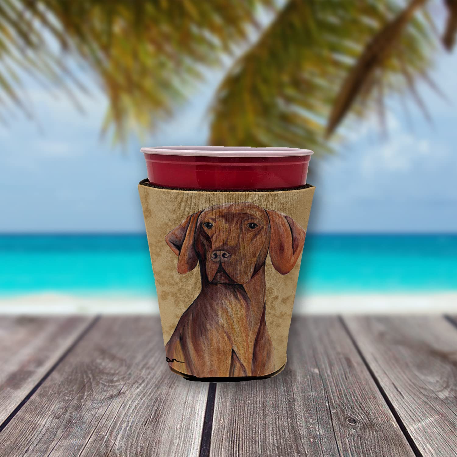 Vizsla Red Solo Cup Beverage Insulator Hugger