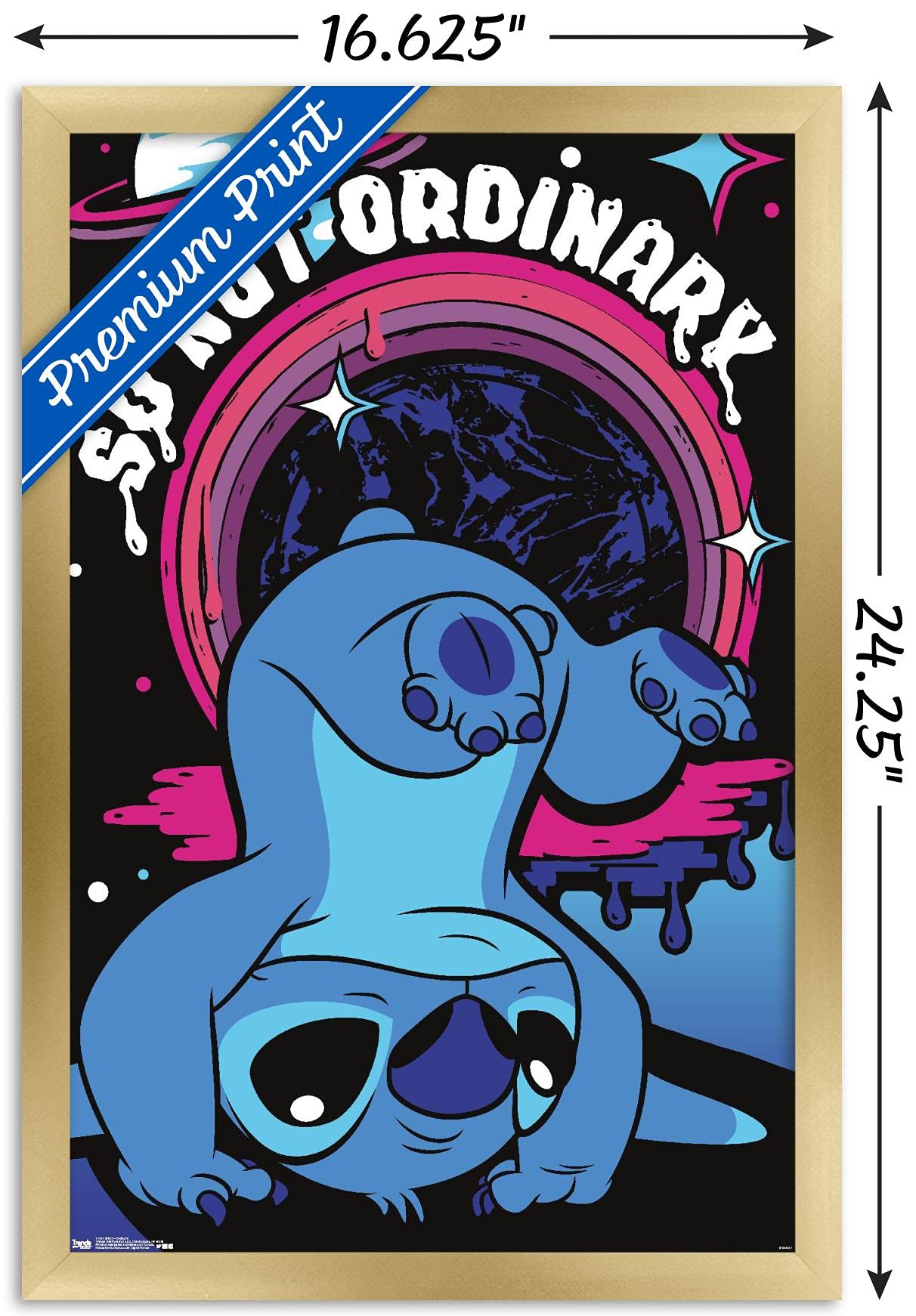 Trends International Disney Lilo And Stitch - Ordinary Wall Poster, 14.725'' X 22.375'', Gold Framed Version