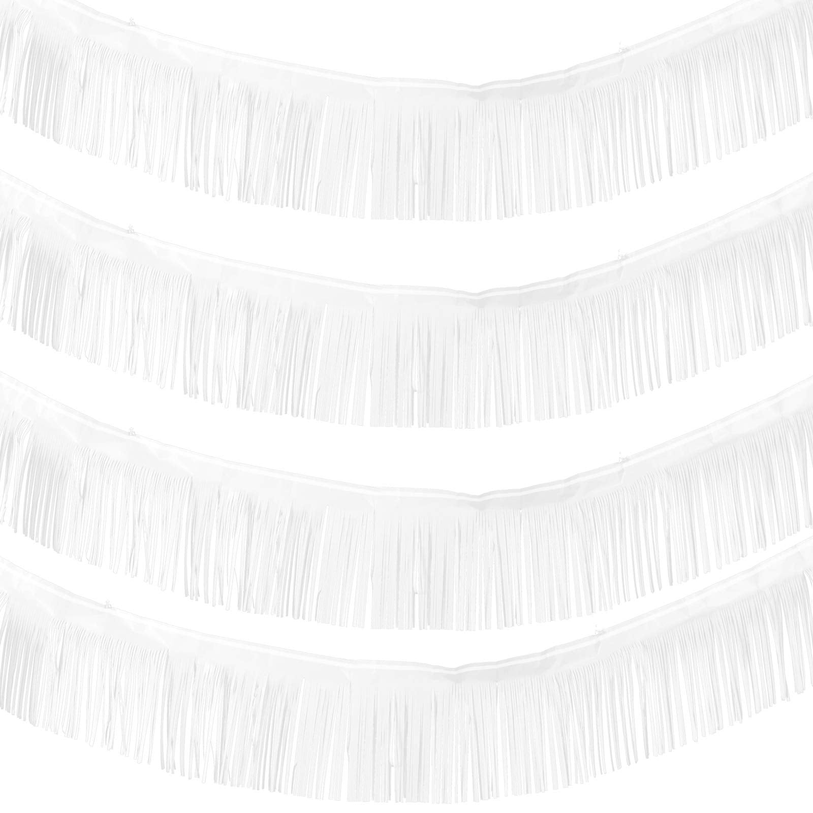 4 Packs 40 Feet Fringe Garland Foil Fringe Garland Metallic Tinsel Foil Halloween Christmas Hanging Banner for Wedding Birthday 
