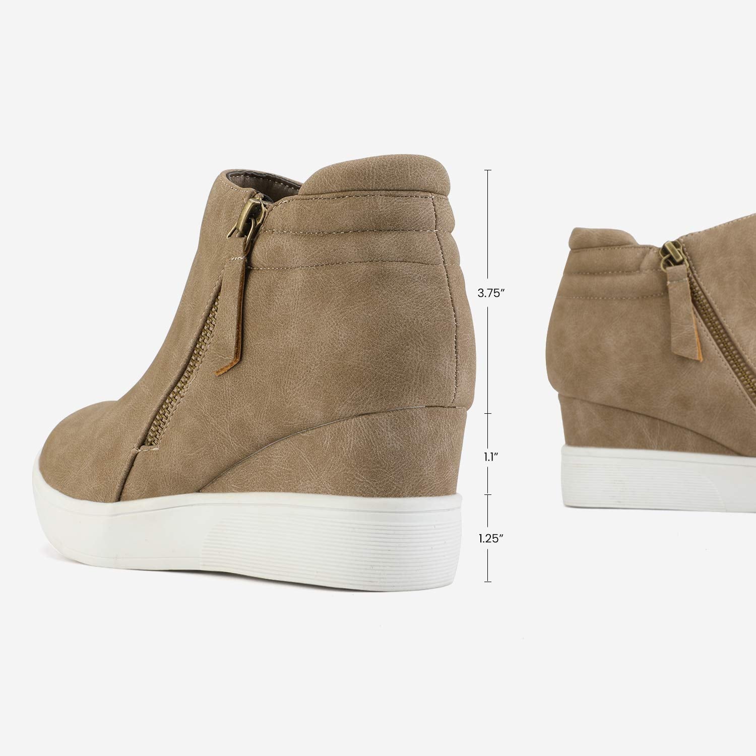 Dream Pairs Womens Taupe Casual Platform Wedge Sneaker Booties Size 9 M Us Wedge-Snkr-2