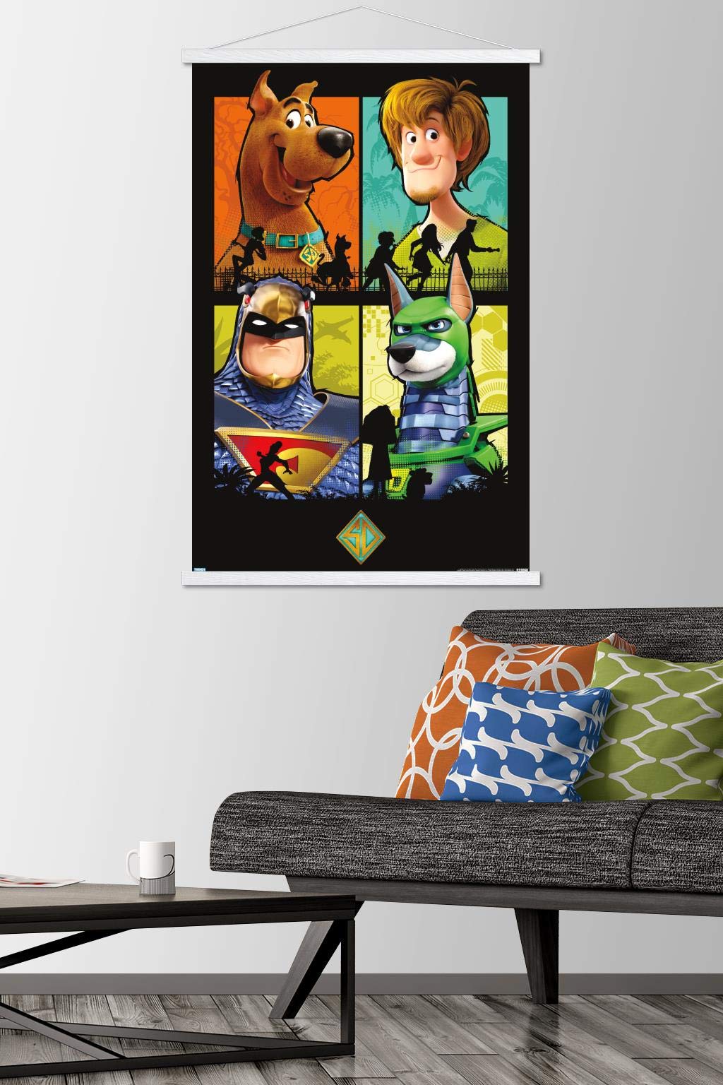 Trends International Scooby- Doo: Scoob! - Grid Wall Poster, 22.375'' X 34'', Premium Print And White Hanger Bundle