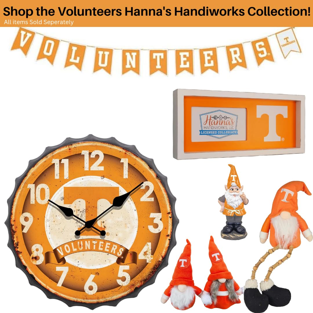 University Tennessee Volunteers Set of 2 Plush Gnome Christmas Tree Ornaments by Hannas Handiworks - Fan/Cheerleader Holiday/Dor