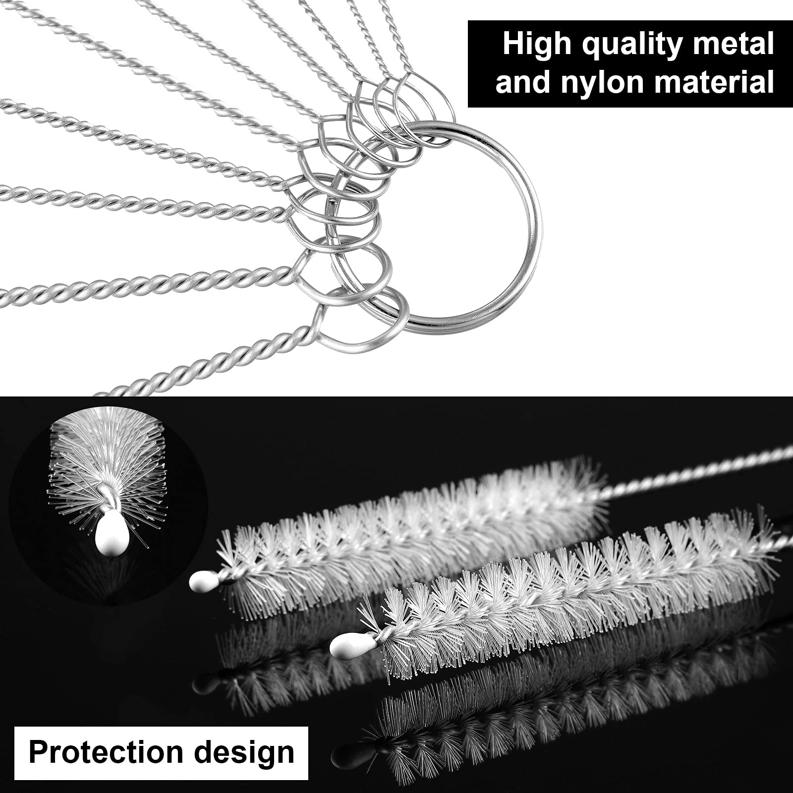 16 Pcs Reusable Straw Cleaning Brushes Bottle Test Tube Long Straw Cleaning Brush Nylon Washing Cleaner Tool Reusable Bottle Str