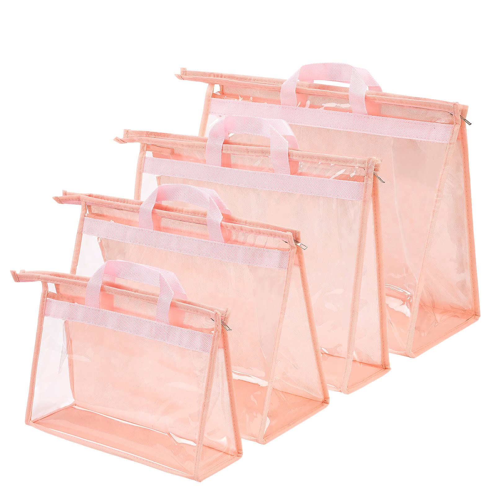CINPIUK Handbag Dust Bags Clear Purse Storage Organizer for Closet Small to Extra Large Handbags Dust Free Bags Hanging Zipper S