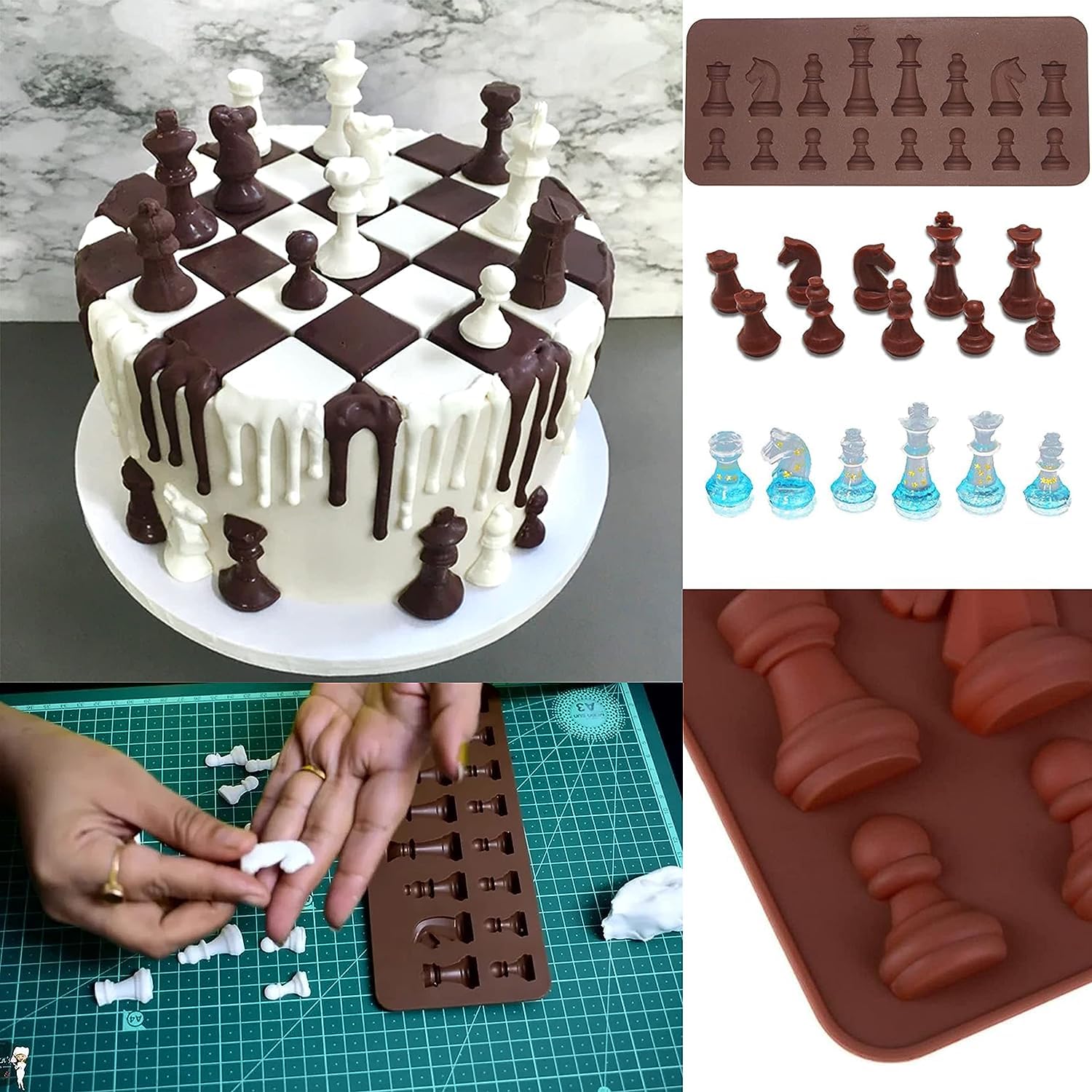 Silicone Chocolate,International Chess Piece Shapes Chocolate Cake Jelly Ice Fondant Baking For Diy Candy Cake Topper Decoration