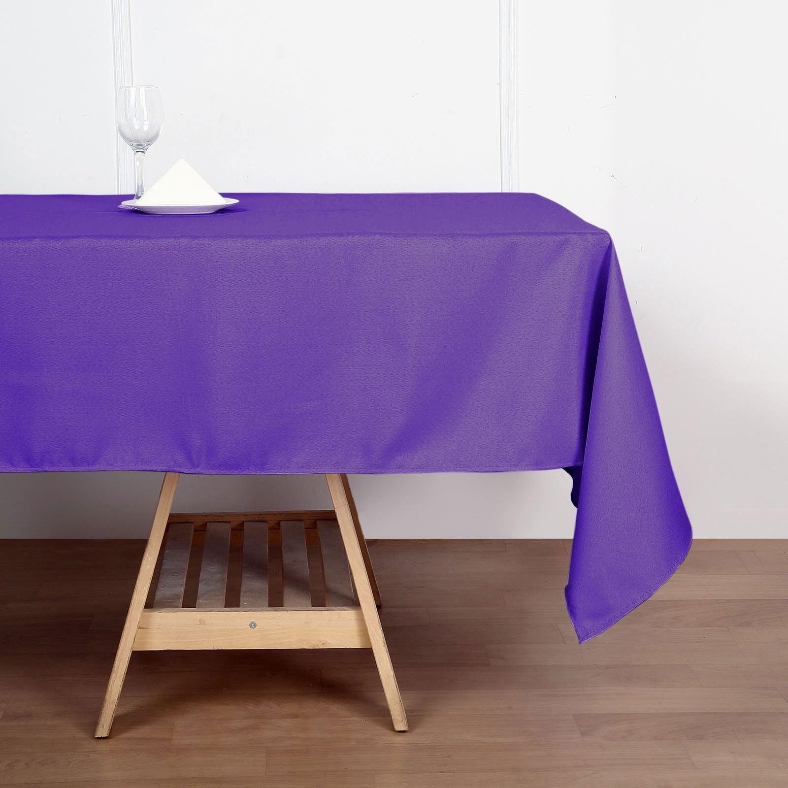 Balsacircle 60X102-Inch Purple Rectangle Polyester Tablecloth Table Cover Linens For Wedding Party Events Kitchen Dining