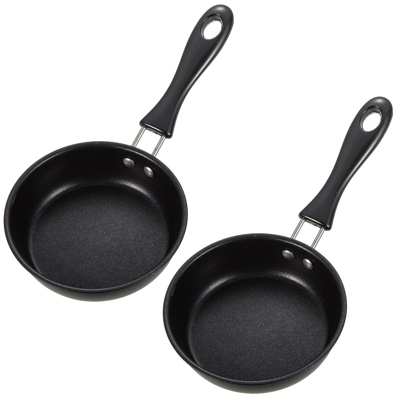 Tessco 2 Pieces Mini Cast Iron Skillet 4.7 Inch Round Mini Non Stick Fry Pan Single Egg Frying Pan With Heat Resistant Handle Fo