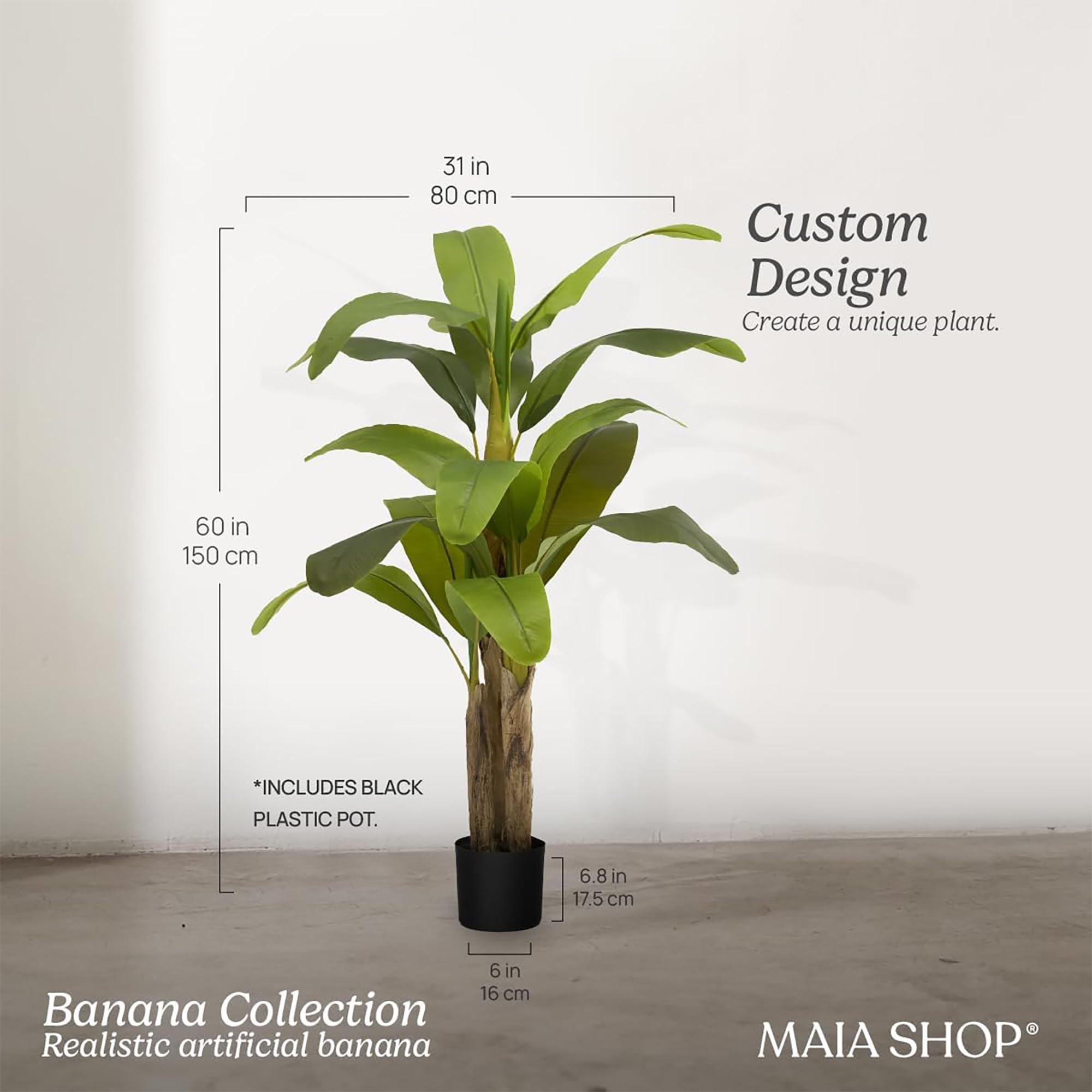 Artificial Banana Tree  Made with The Best Materials  Ideal for Home Decoration  Artificial Plant - 5 feet Tall - 60 inches