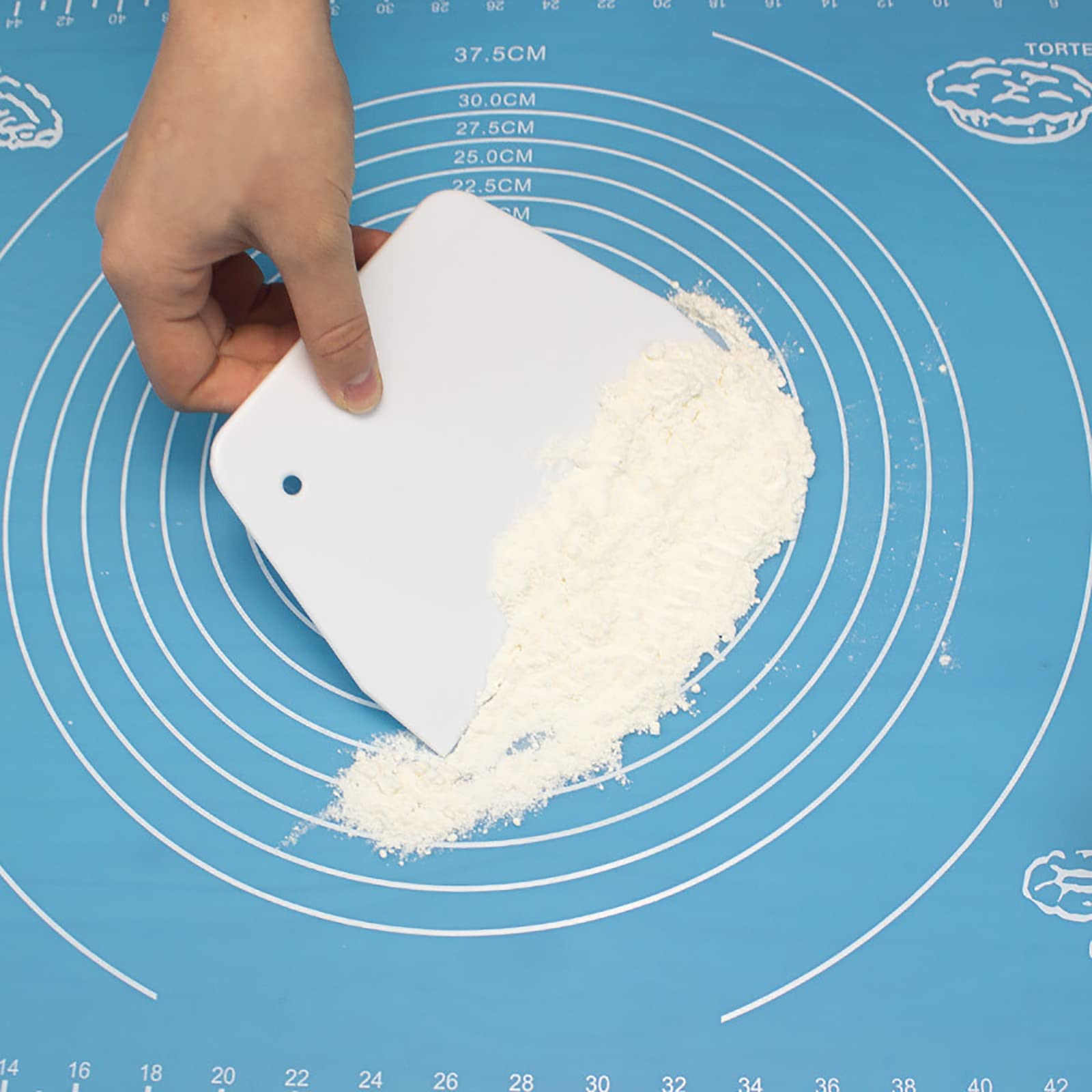 3 Pcs Dough Scraper Bowl Scraper Food-Grade Plastic Dough Cutter Trapezoidal Hard Plastic Cutter Multi-Function Kitchen Scraper