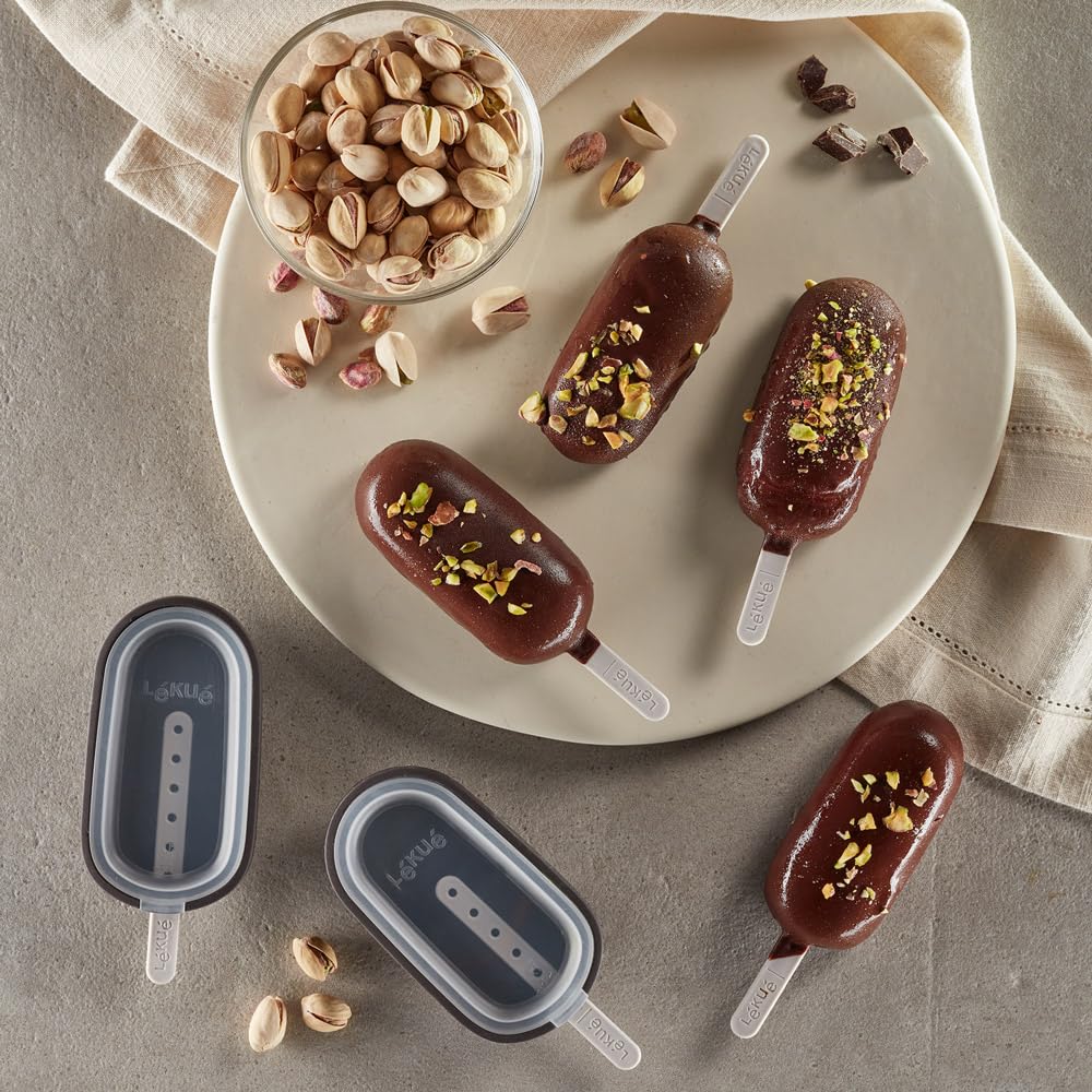 LAkuA classic creamy Ice cream Moulds 4 Units  Brown  3400235SUR
