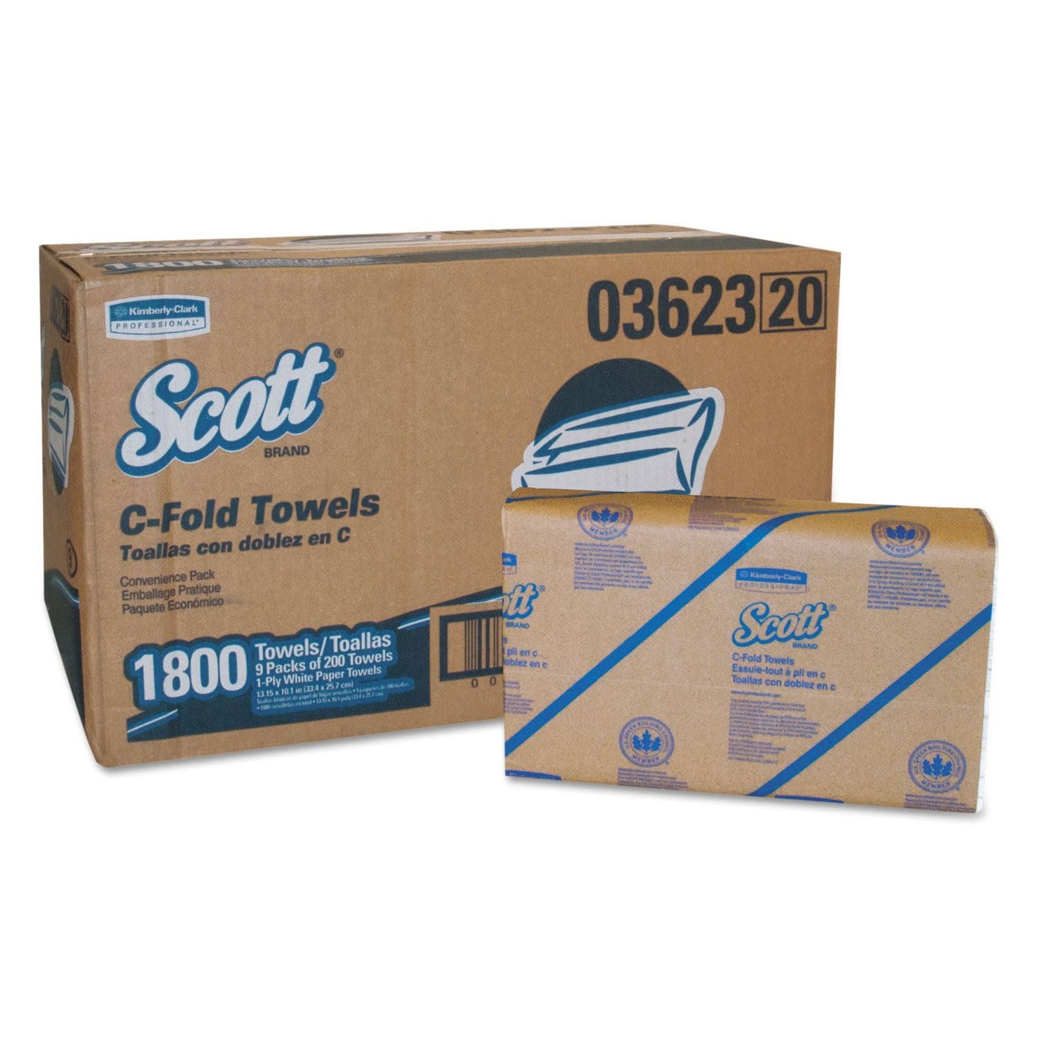 TOWEL C-FOLD WHT CS (Pack of 1)