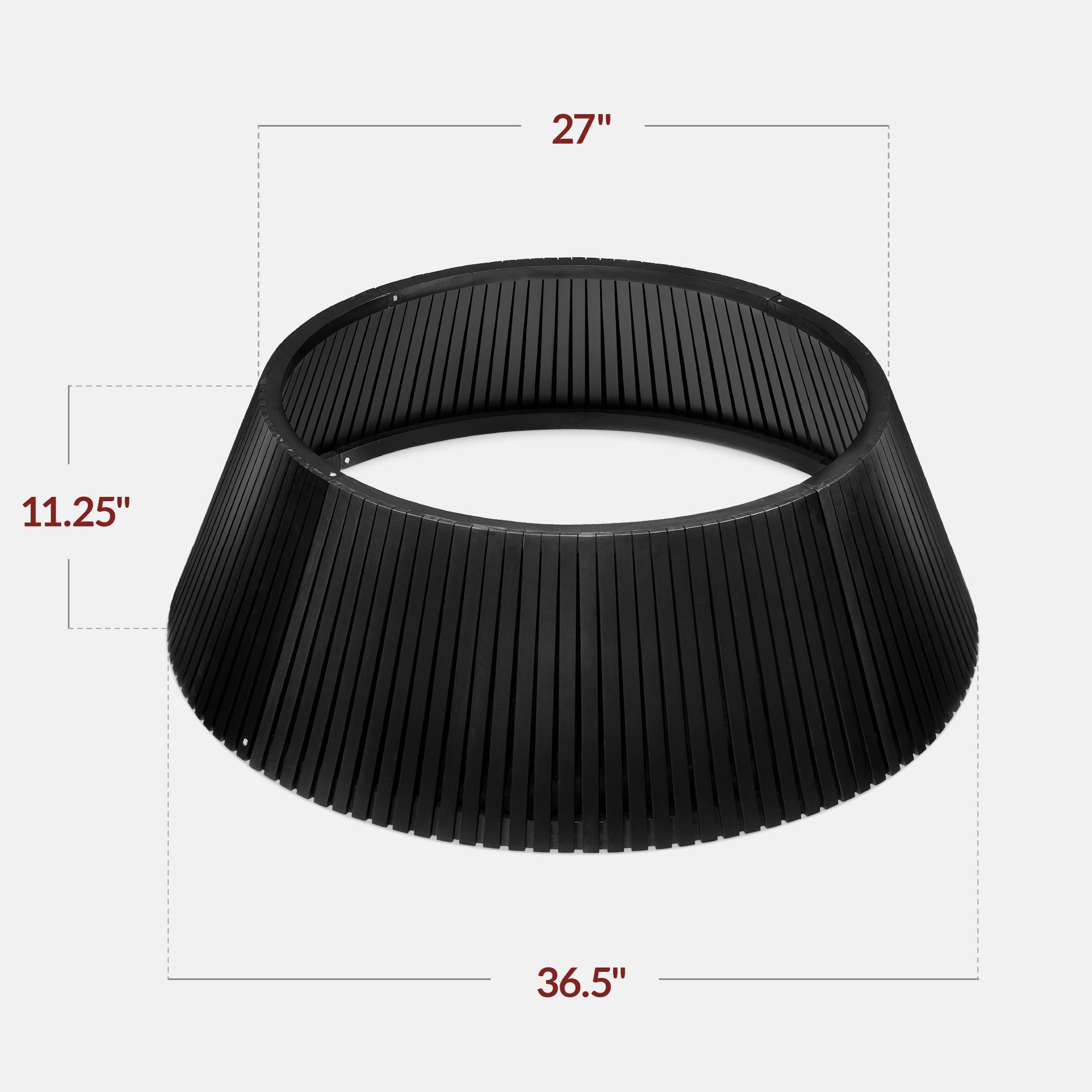 Best Choice Products 36in Christmas Tree Collar, Solid Wood Slatted Tree Skirt Holiday Accessory for Home - Black