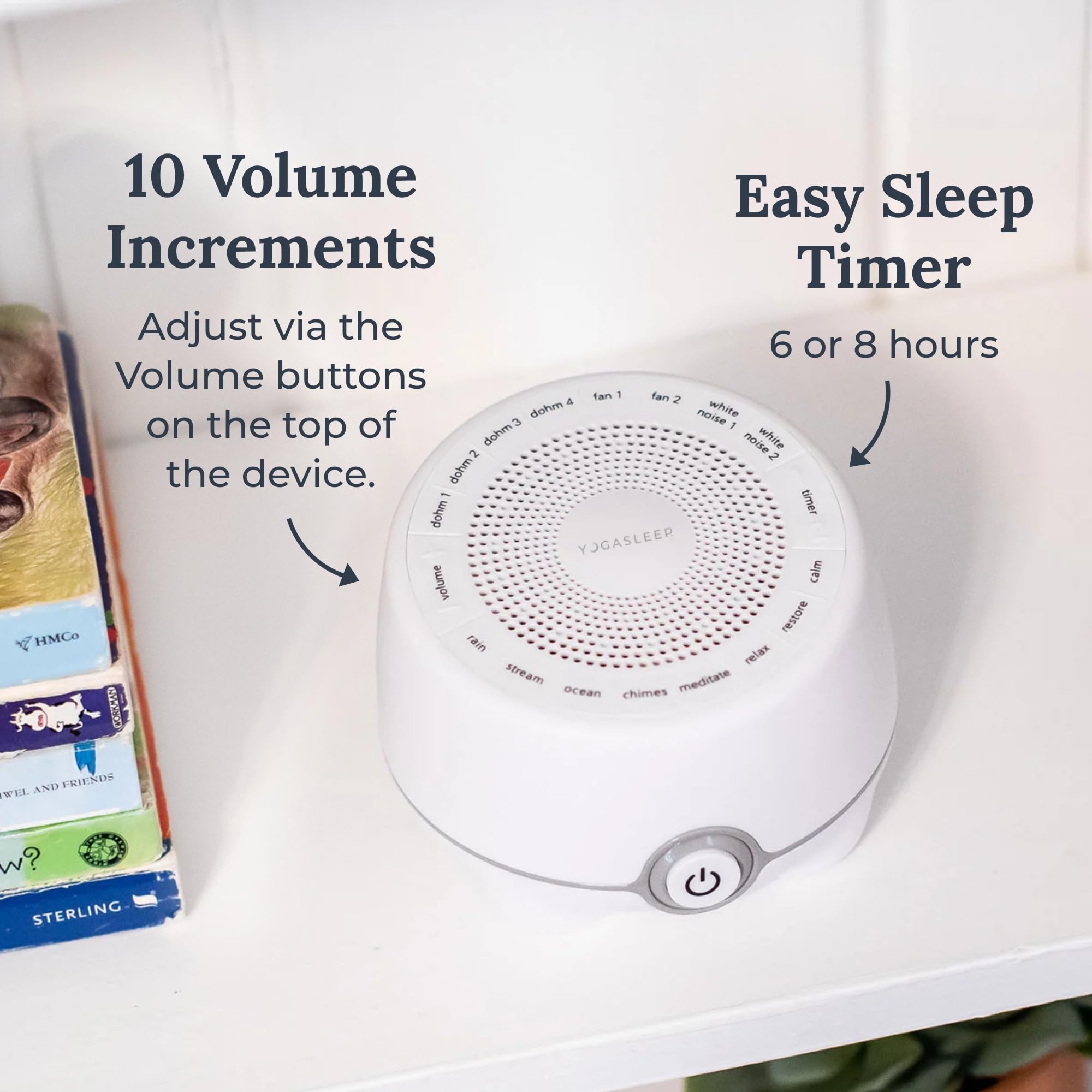 Yogasleep Whish White Noise Sound Machine  16 Natural & Soothing Sounds  Volume Control for Baby & Adults  Get Office Privacy  Concentration  Sleep Aid  Compact for Easy Travel  Essentials for Nursery