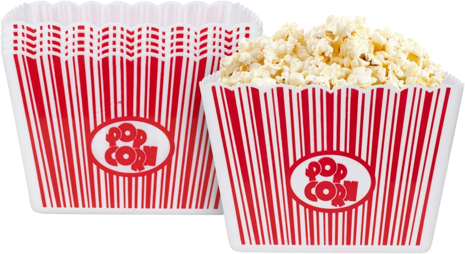 (Set Of 10) Reusable Plastic Popcorn Tubs