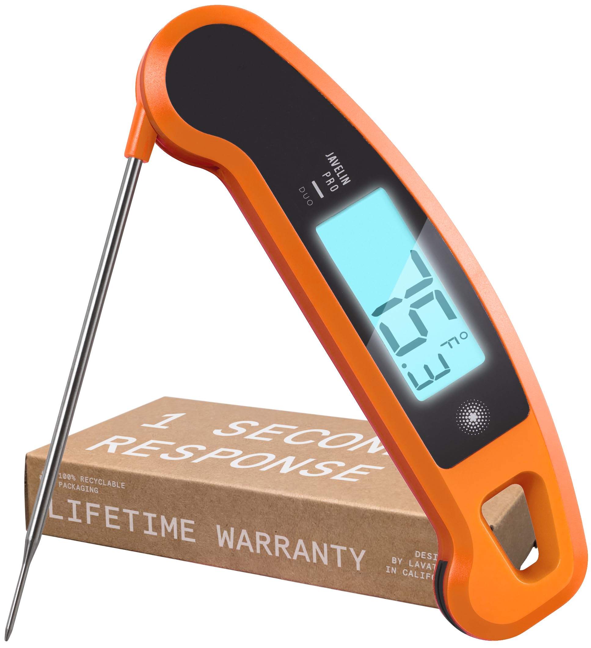 Lavatools Javelin PRO Duo Ultra-Fast 1-Second Professional Digital Instant Read Meat Thermometer for Grill and Cooking, Auto-Rot
