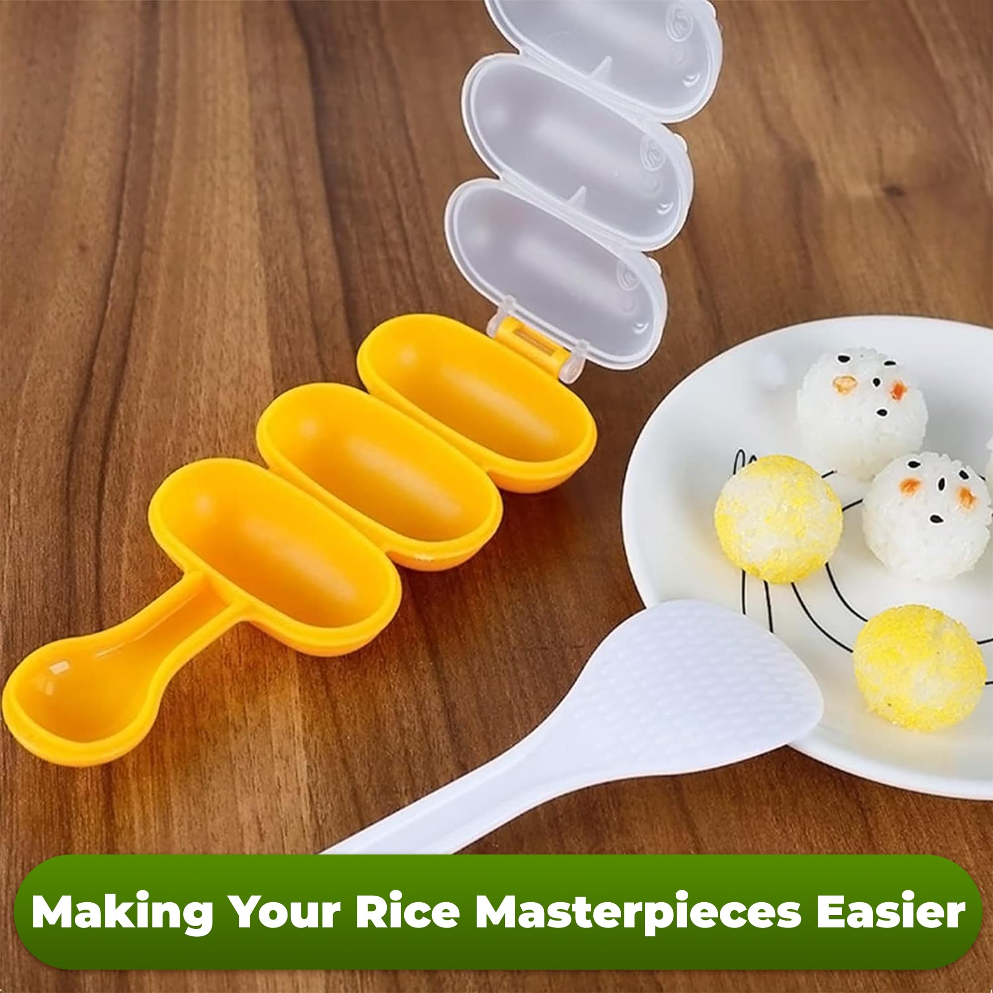 Rice Ball Maker Mold With Rice Paddle - Sushi Maker Rice Ball Mold Rice Molds Rice Shaper Mold Sushi Mold Rice Baller Shaker Sus