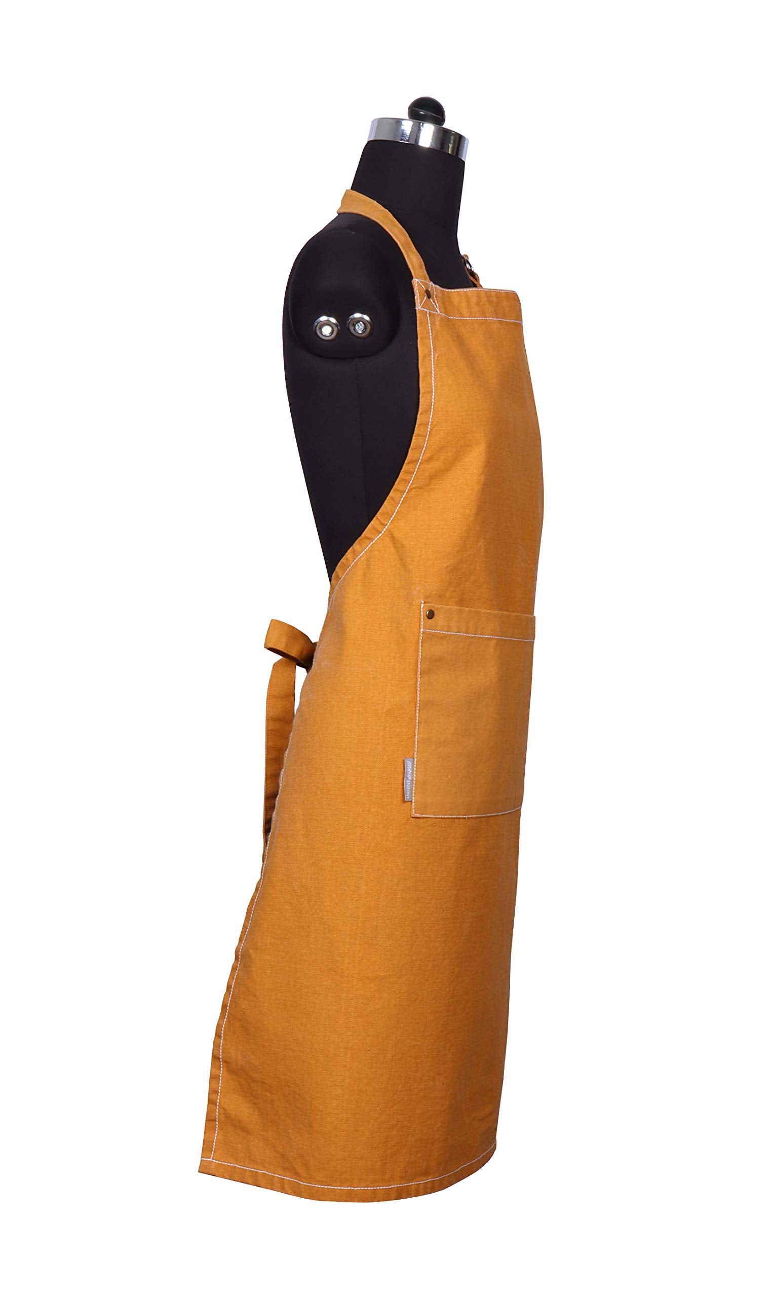 Amour Infini Washed Apron | 27.5 X 33 Inches| 100% Natural Cotton | Womens Apron For Cooking, Baking, Gardening | Convenient Poc