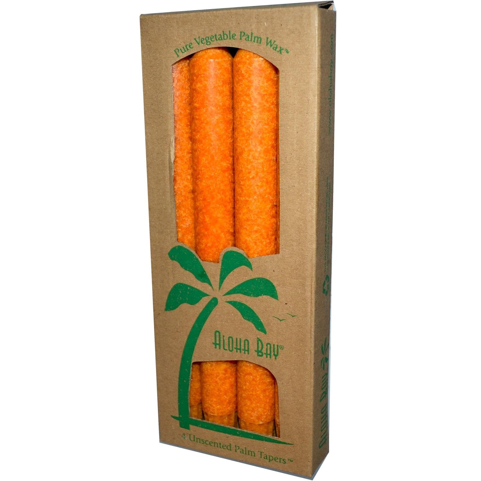 Aloha Bay Taper Candle 9In Orange 4 Pk