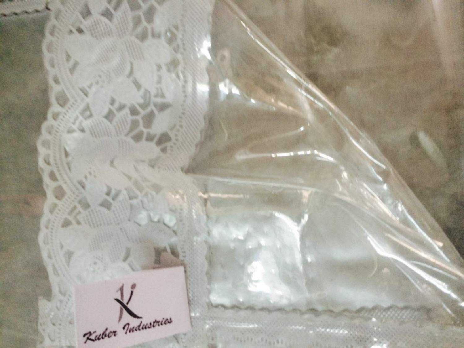 Kuber Industries Pvc 6 Seater Transparent Dining Table Cover - White