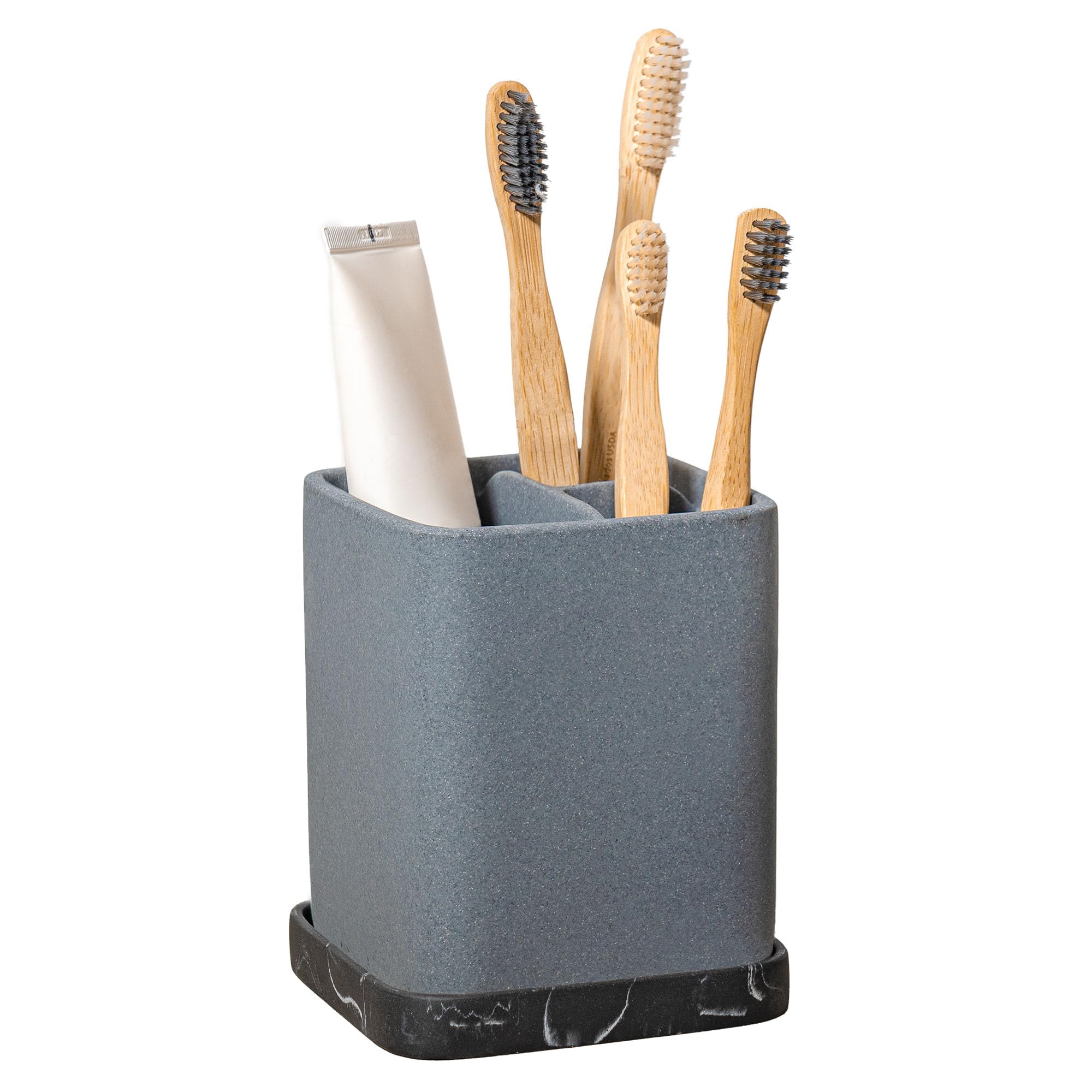 ZCCZ Toothbrush Holder, Durable Countertop Resin Electric Toothbrush Toothpaste Makeup Brush Razor Holder Stand Bathroom Organiz
