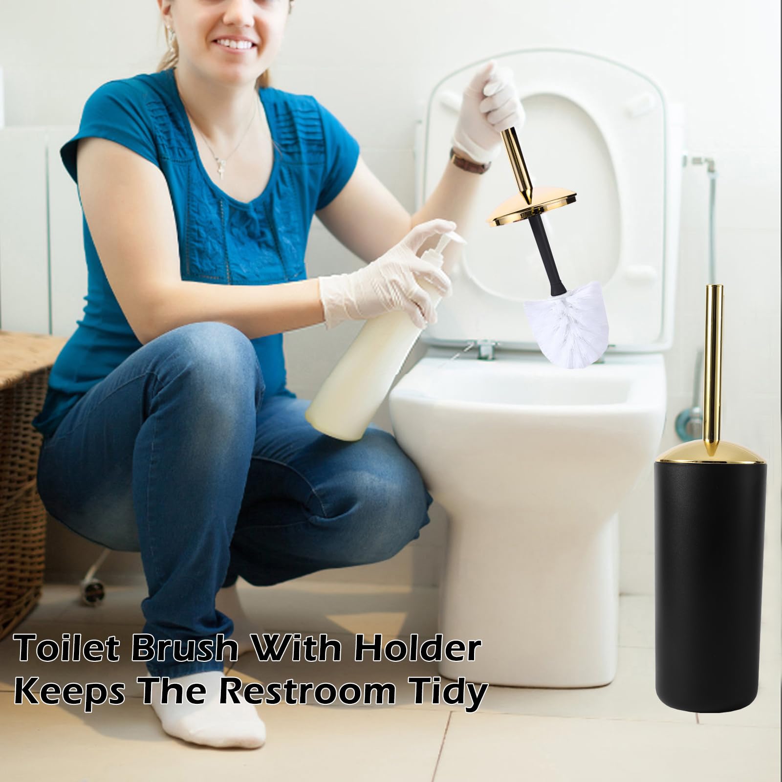 Black Bathroom Set With Shower Curtain And Rugs 25Pcs Complete -Trash Can, Soap Dispenser, Soap Dish, Toilet Brush, Toothbrush H