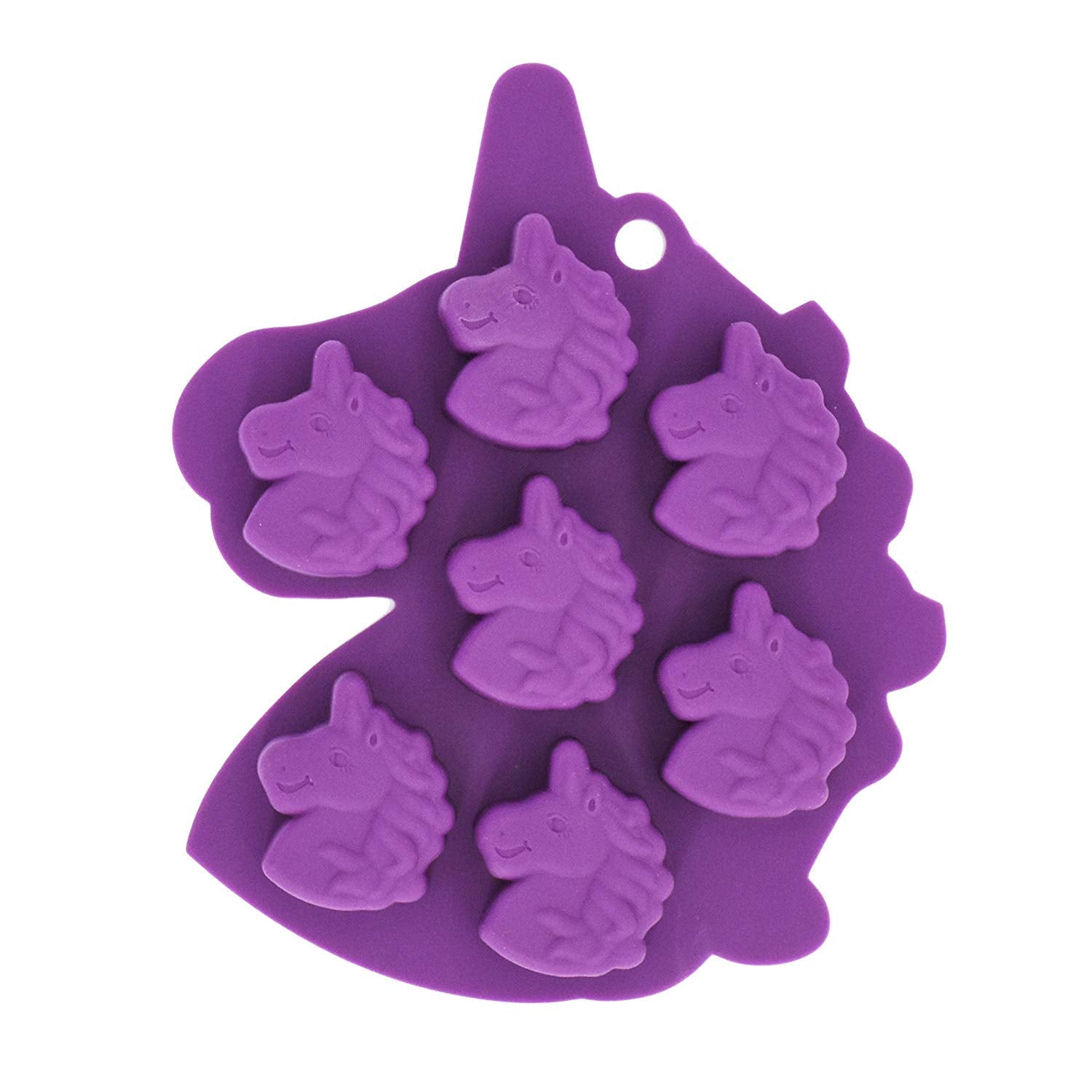 Fewo 2Pcs Mini Unicorn Head Ice Cube Tray, Unicorn Silicone Molds Set For Chocolate Candy Cake Cupcake Soap Baking Jello Cookie